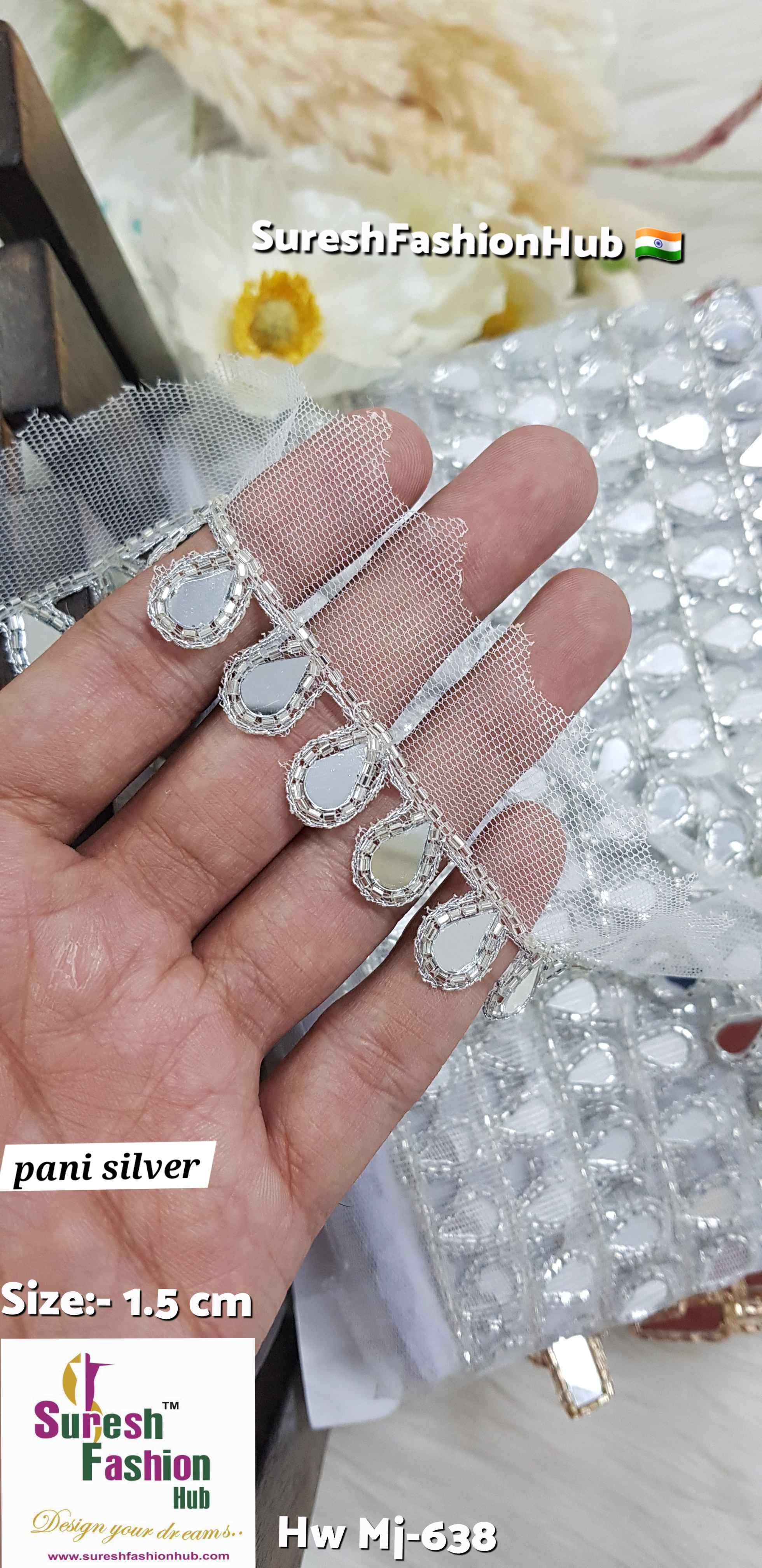 Paani-Silver Abinav Inspired Handmade Net Lace