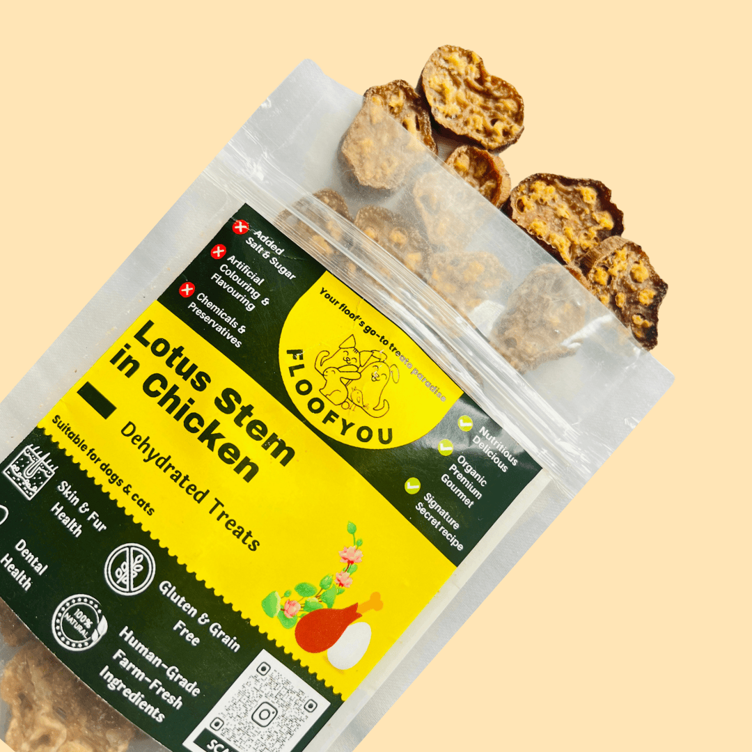Dehydrated Lotus Stem in Chicken Bites Natural Healthy Dog Treat