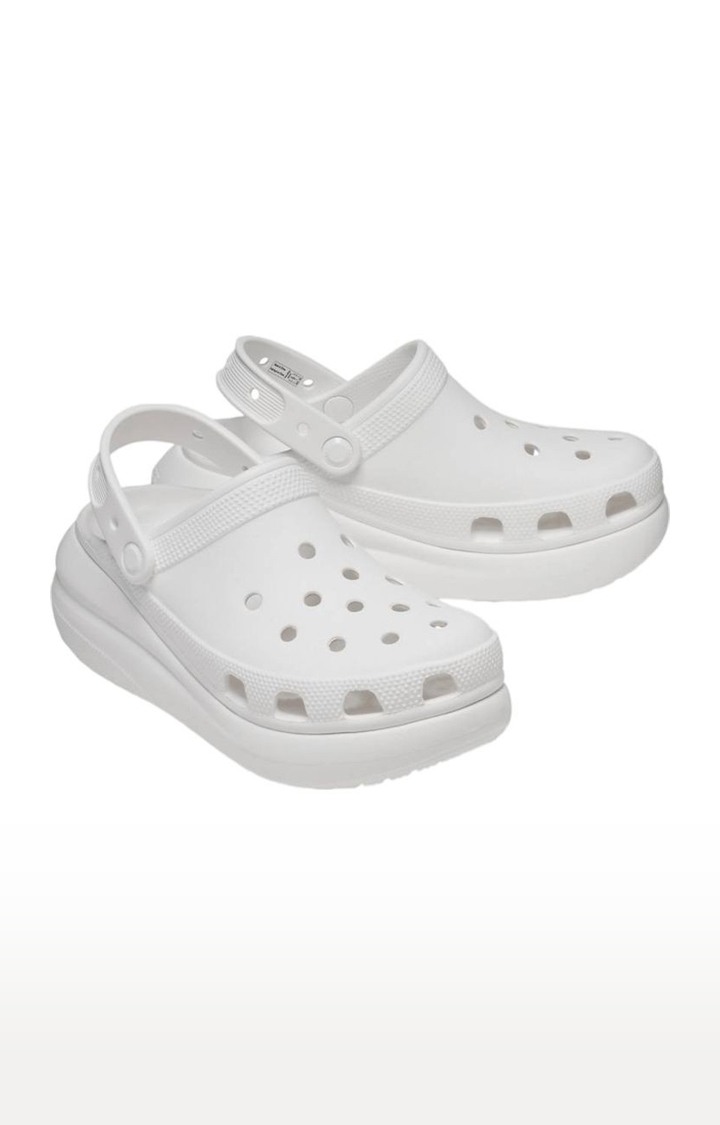 Men's White Solid Clogs