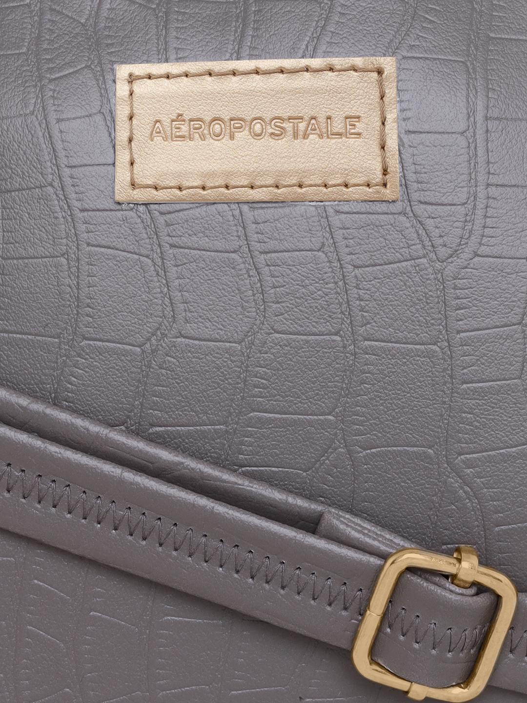 Aeropostale | Aeropostale Textured Kylie PU Sling Bag with non-detachable strap (Taupe) 5