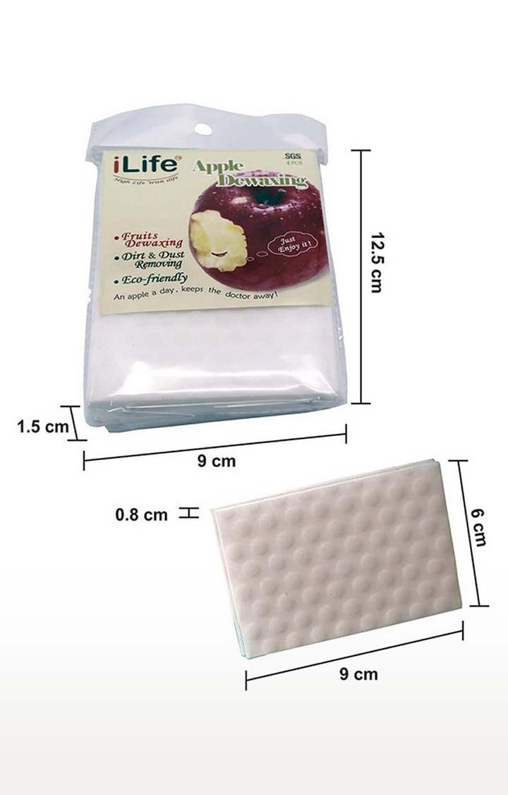 iLife | iLife Apple and Fruit Dewaxing Cleaning Reusable Sponge for Removing Any Harmful Chemicals or Wax 4pcs Pack 3