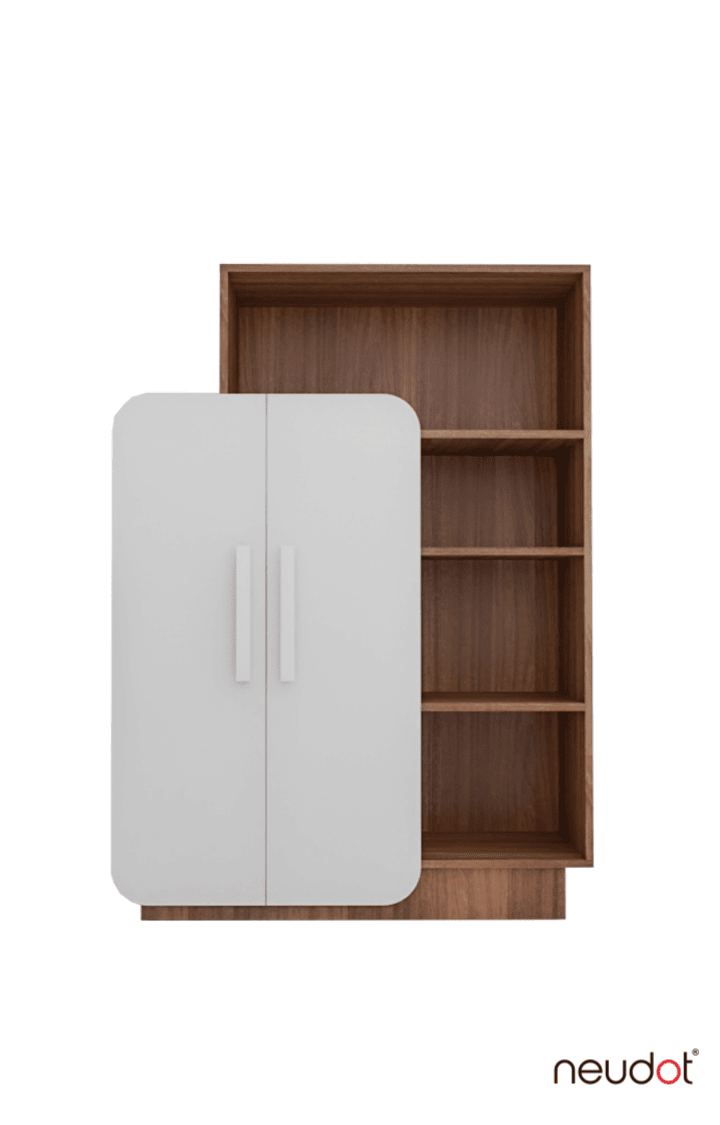 Haven Semi-Open Bookshelf for Living Room Haven Book Shelf - Frosty White