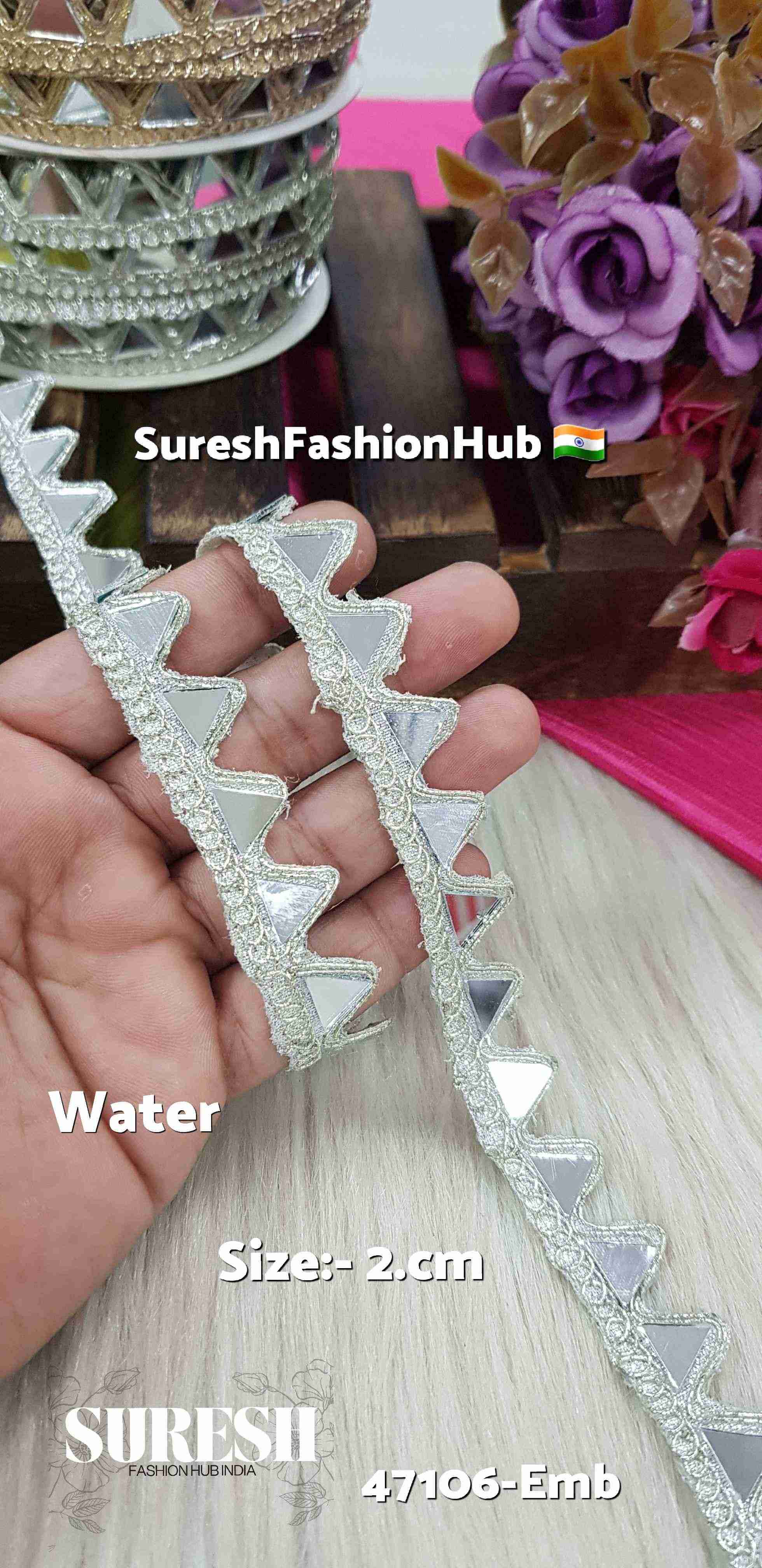 Water Shine Triangle Mirror Lace – 47106-Emb