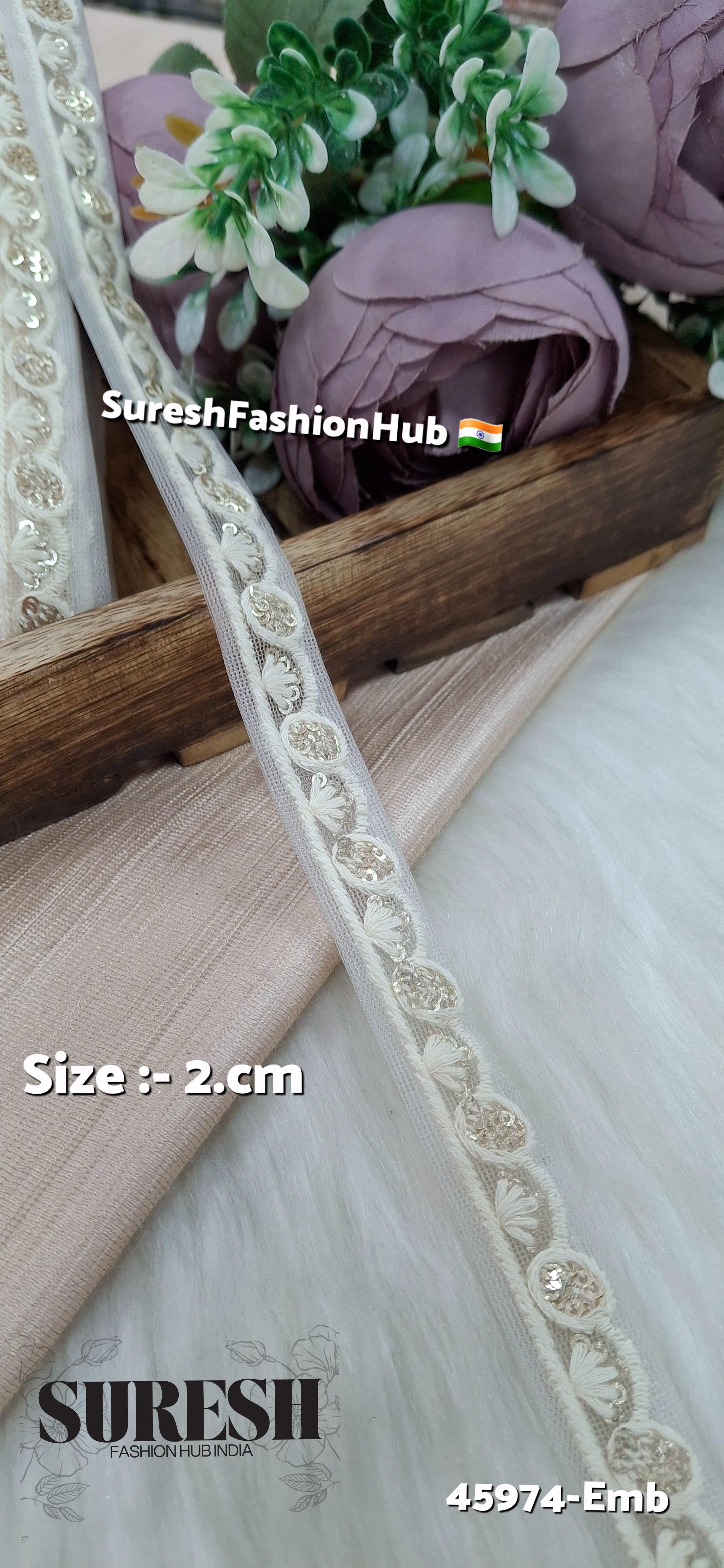 Off White Tone-on-Tone Embroidery Lace