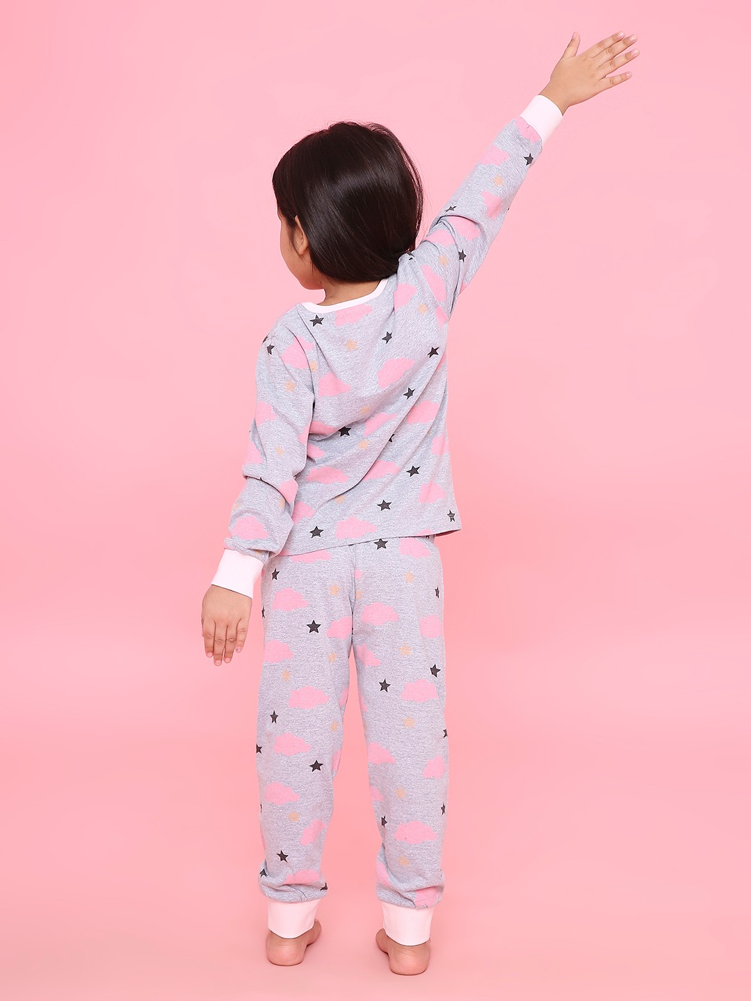 Girls- 2 piece printed cotton jogger lounge set