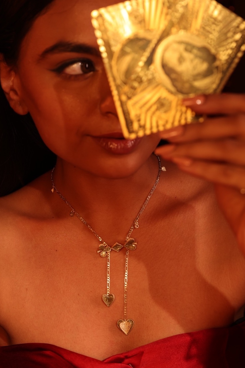PARISHRI JEWELLERY | Gold Double Heart Suits Chain Neckalce undefined