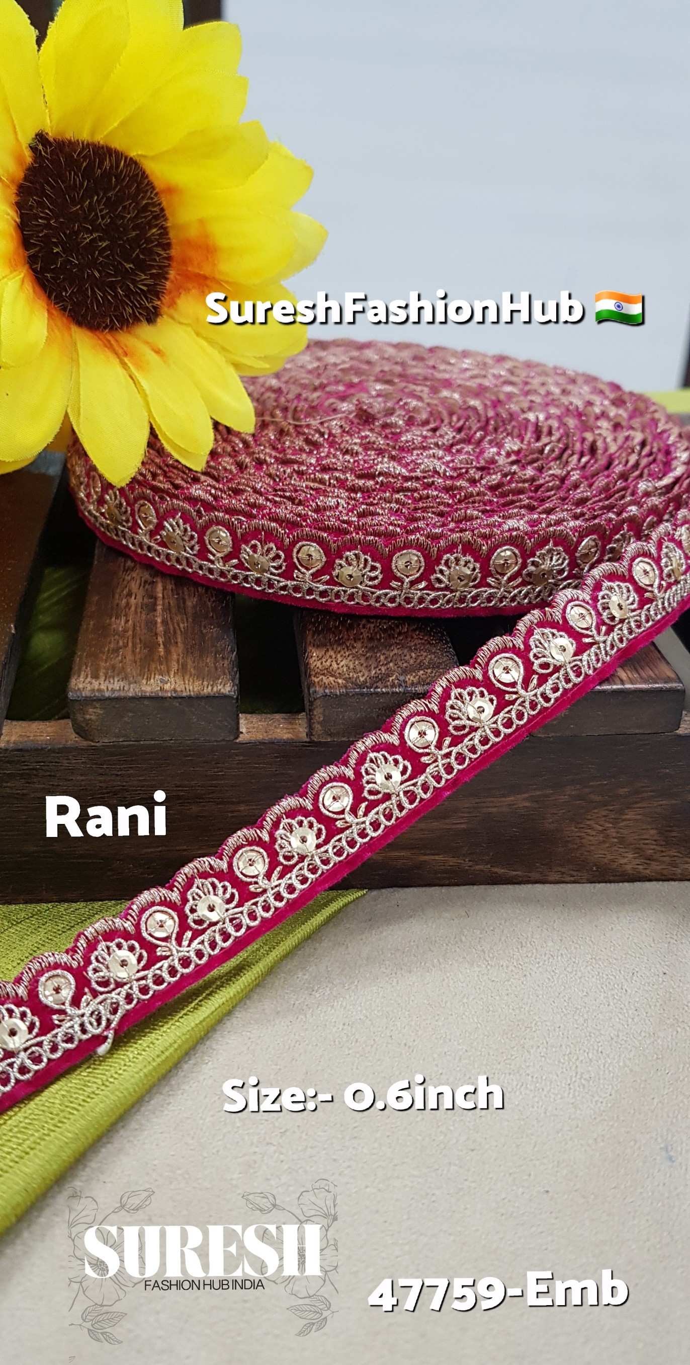 Velvet Royal Glint Scallop Lace – Rani
