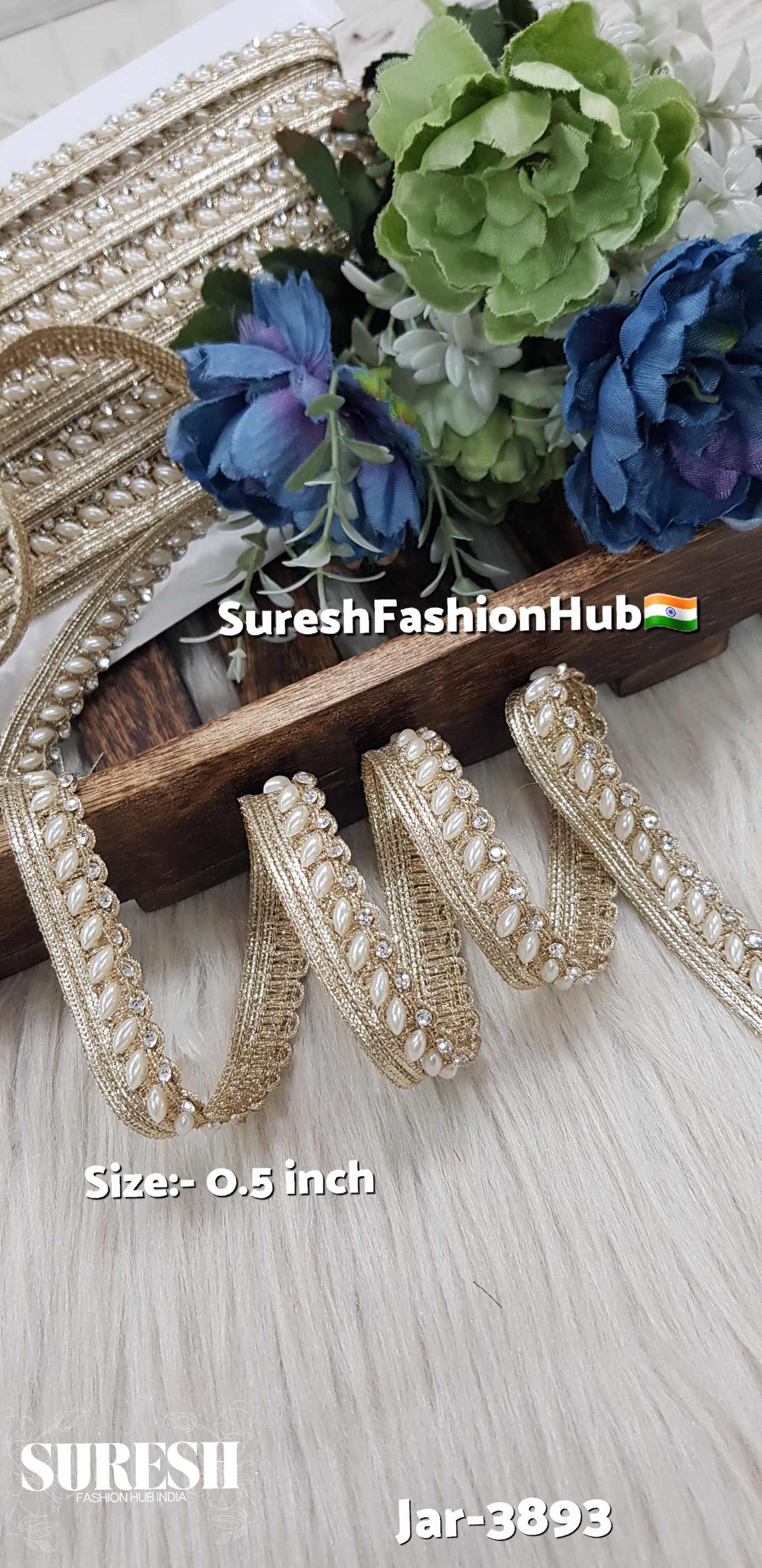 Pearl Glitter Diamond Jhalar Lace