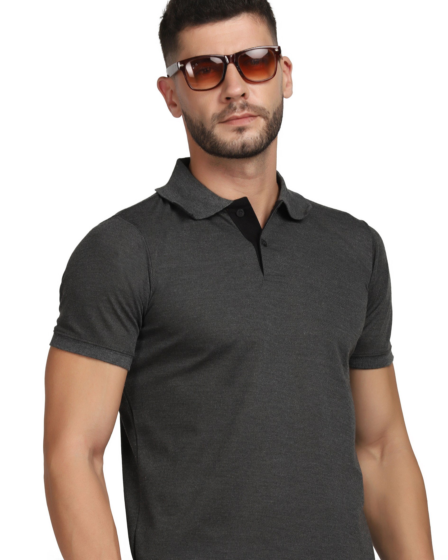 Dark Grey Melange Polo