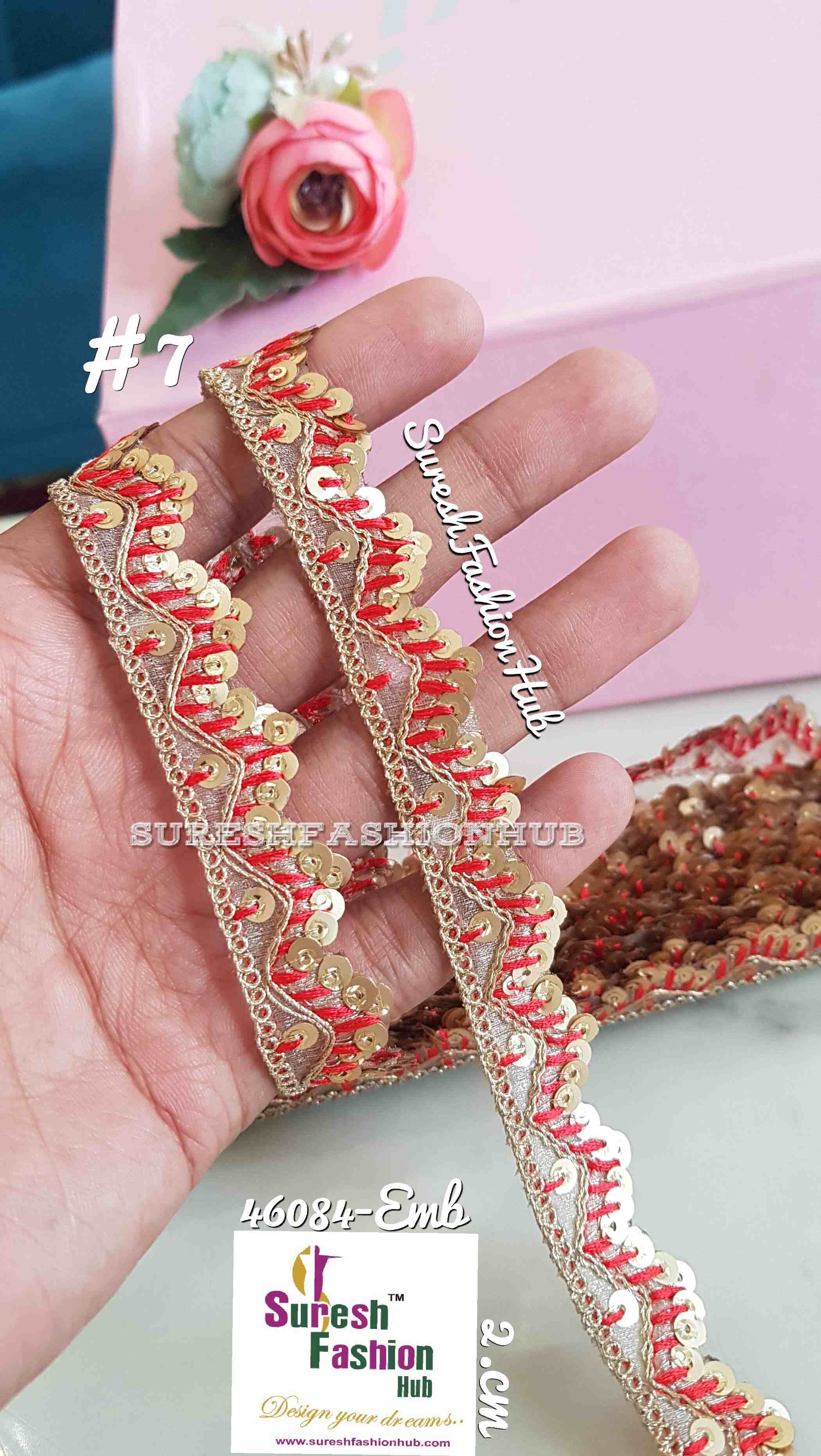 Red Radiance Embroidered Organza Lace