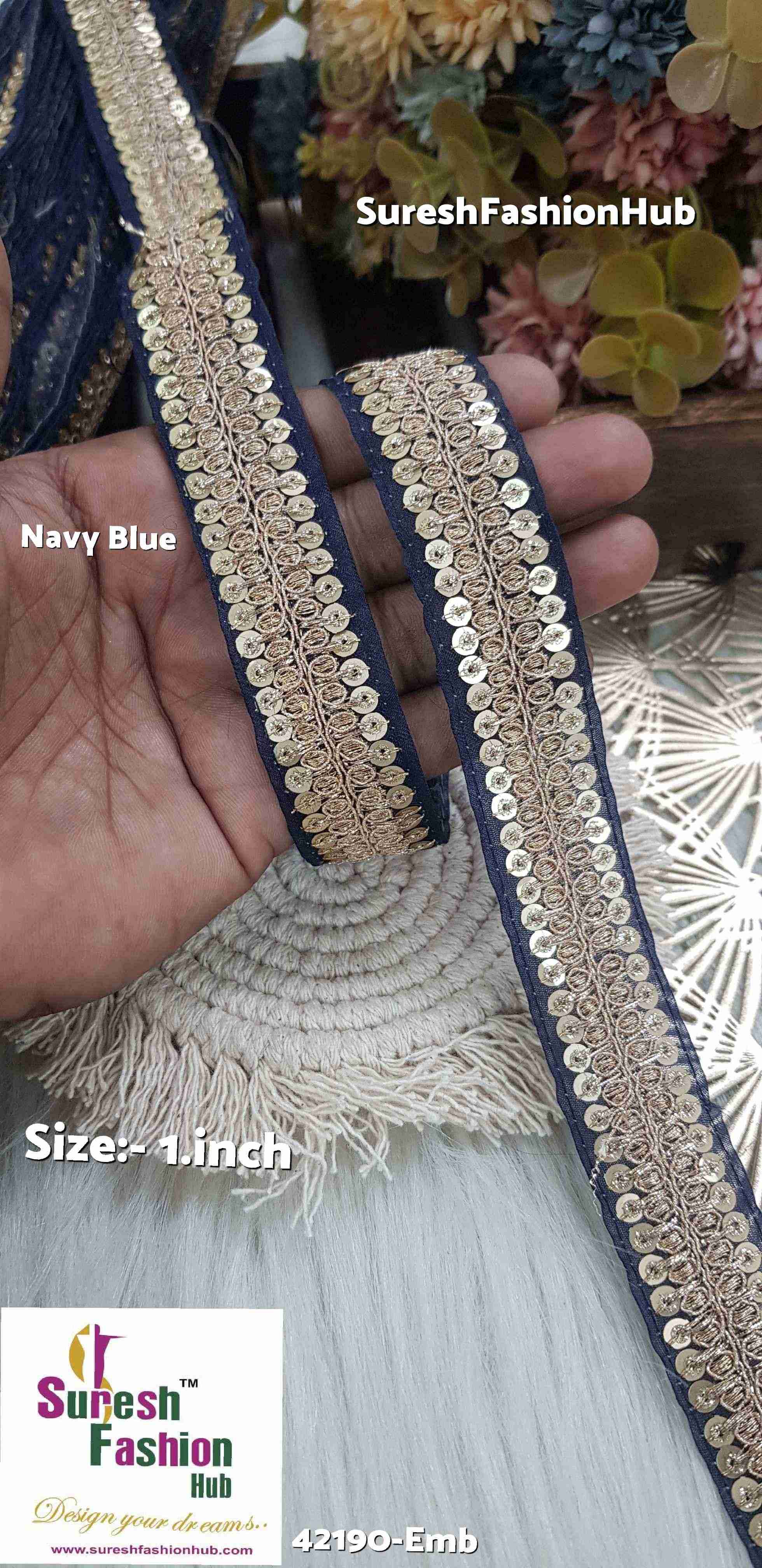 Navy Night Embroidery Lace