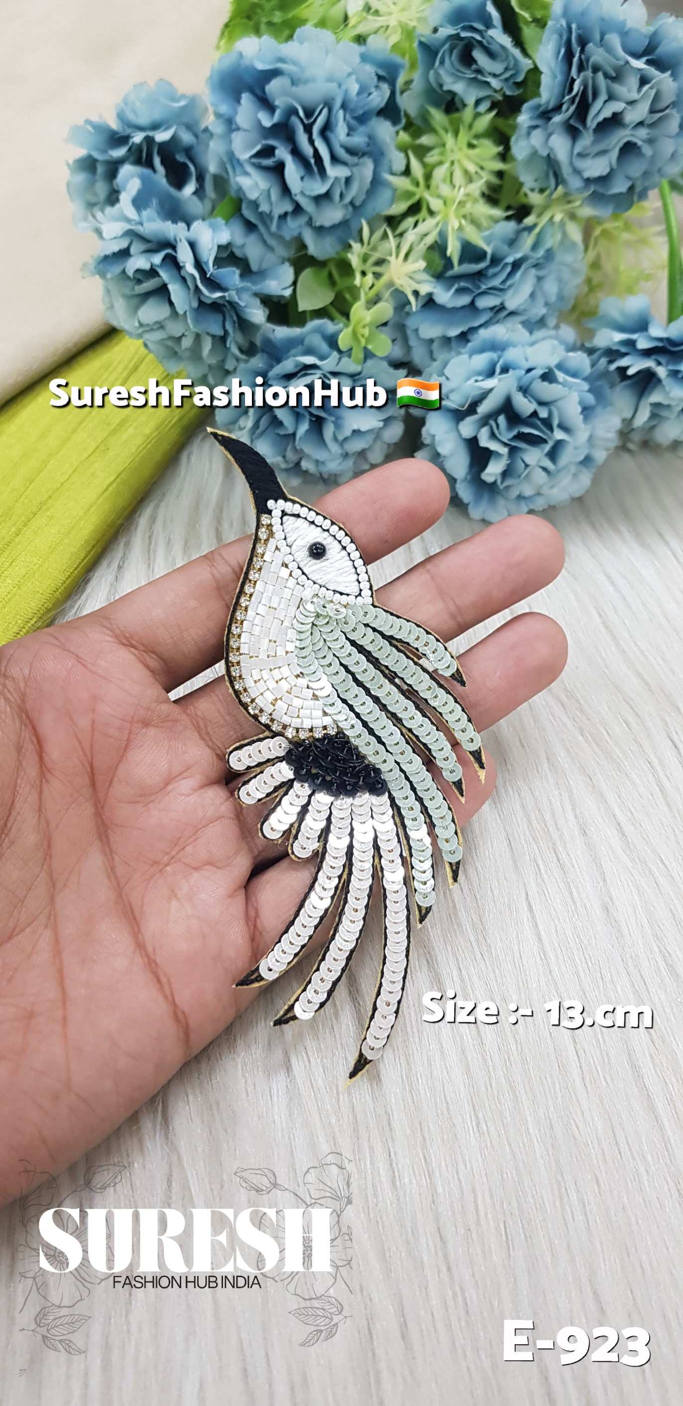 E-923 Seaform Green Left Side Humming Bird Patch