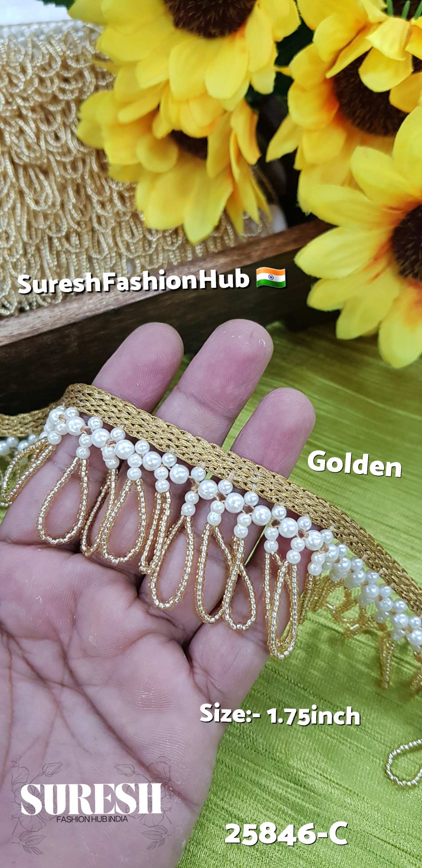 Gold Drop Hanging Lace