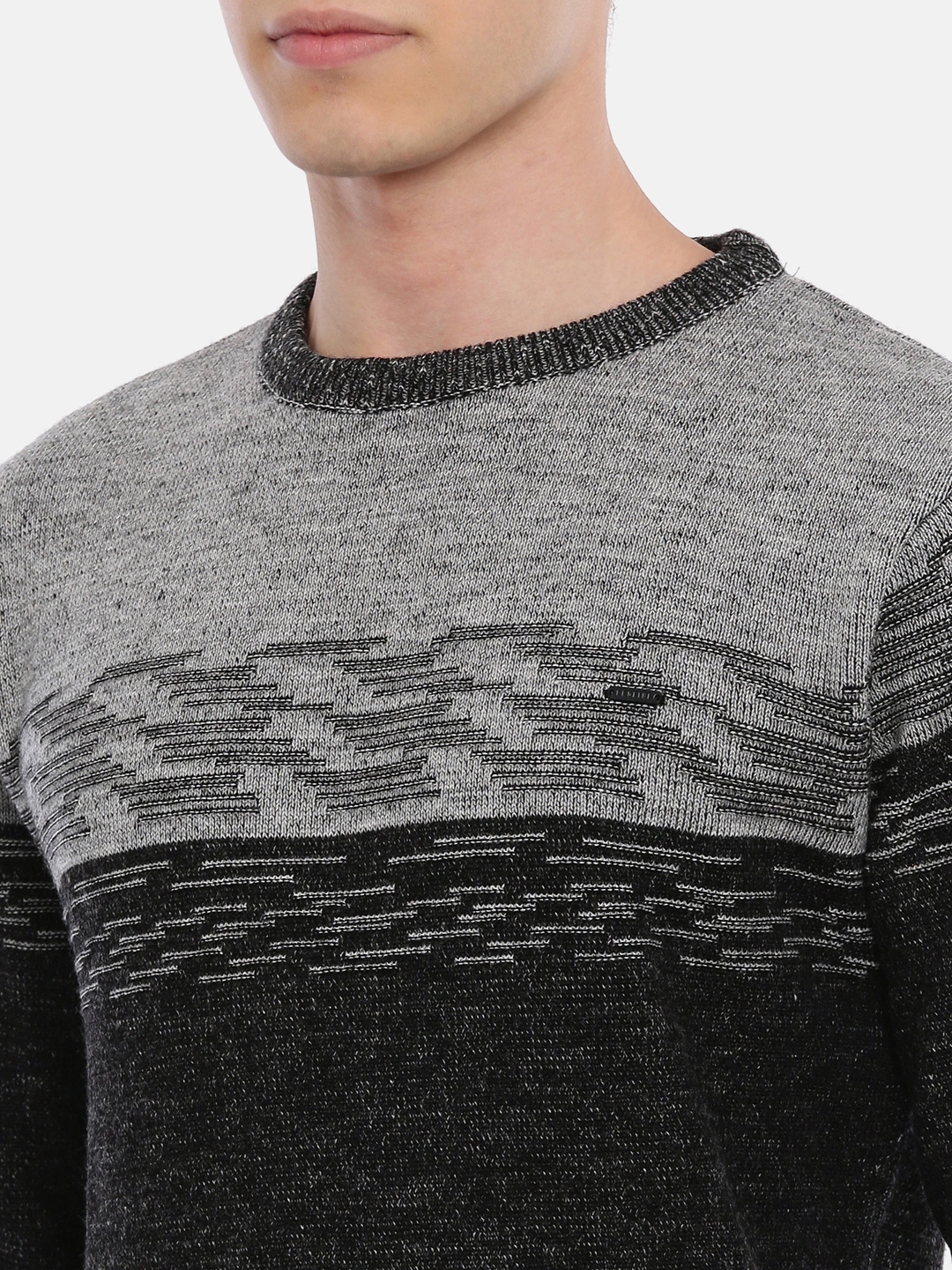 Men's Grey Acrylic Melange Sweaters