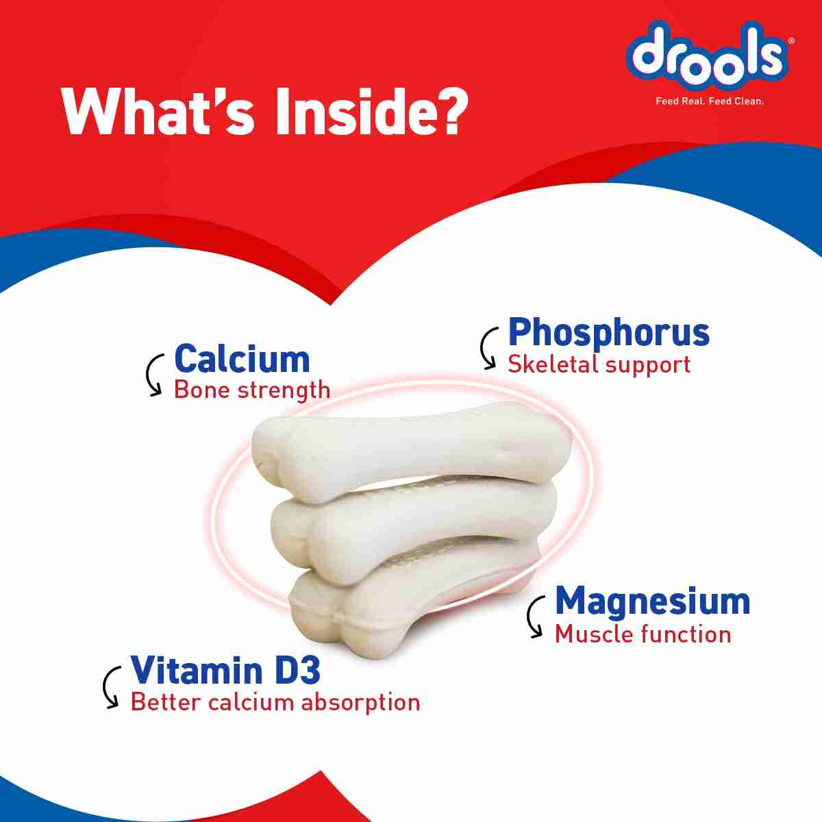 Drools Absolute Calcium Bones Dog Treats with Jar