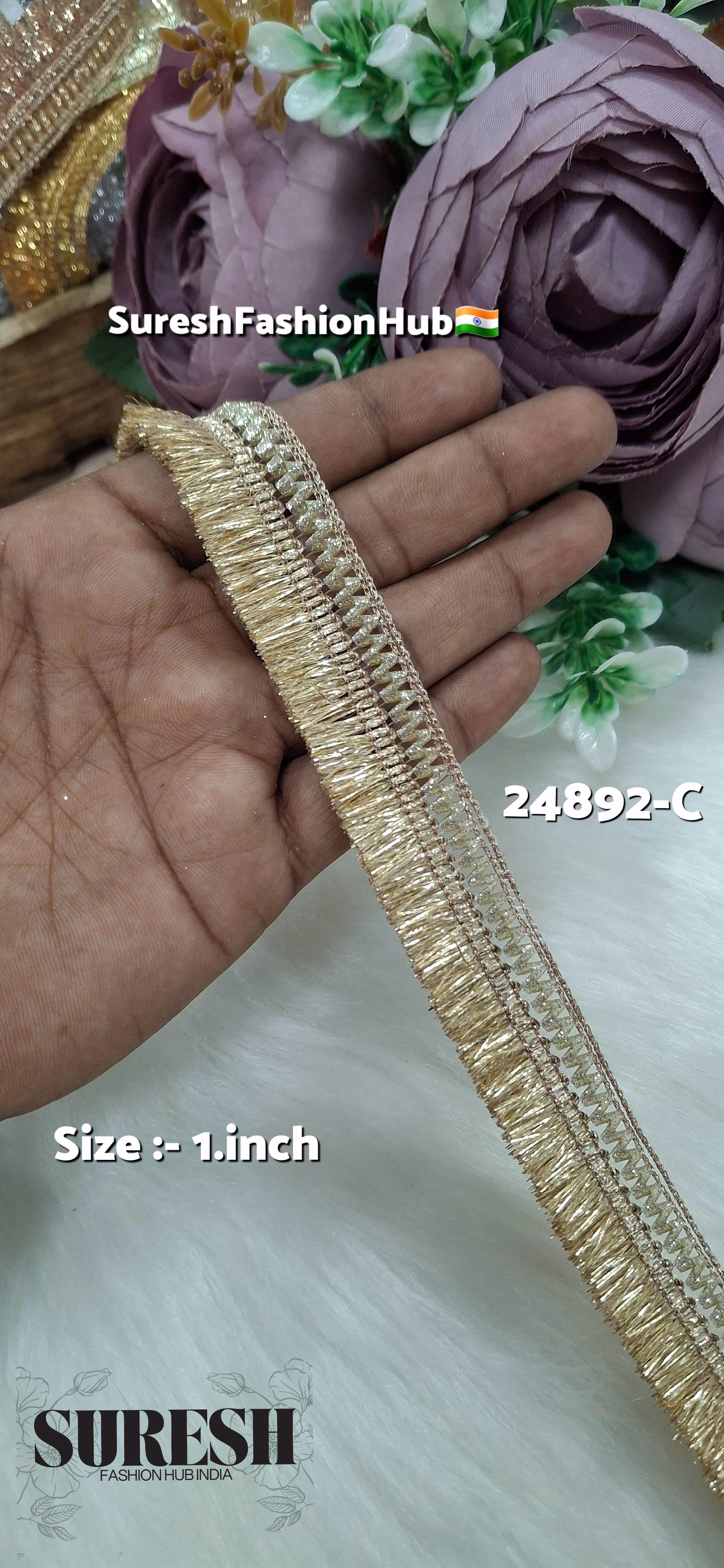 Pearl Badla Jhalar Lace