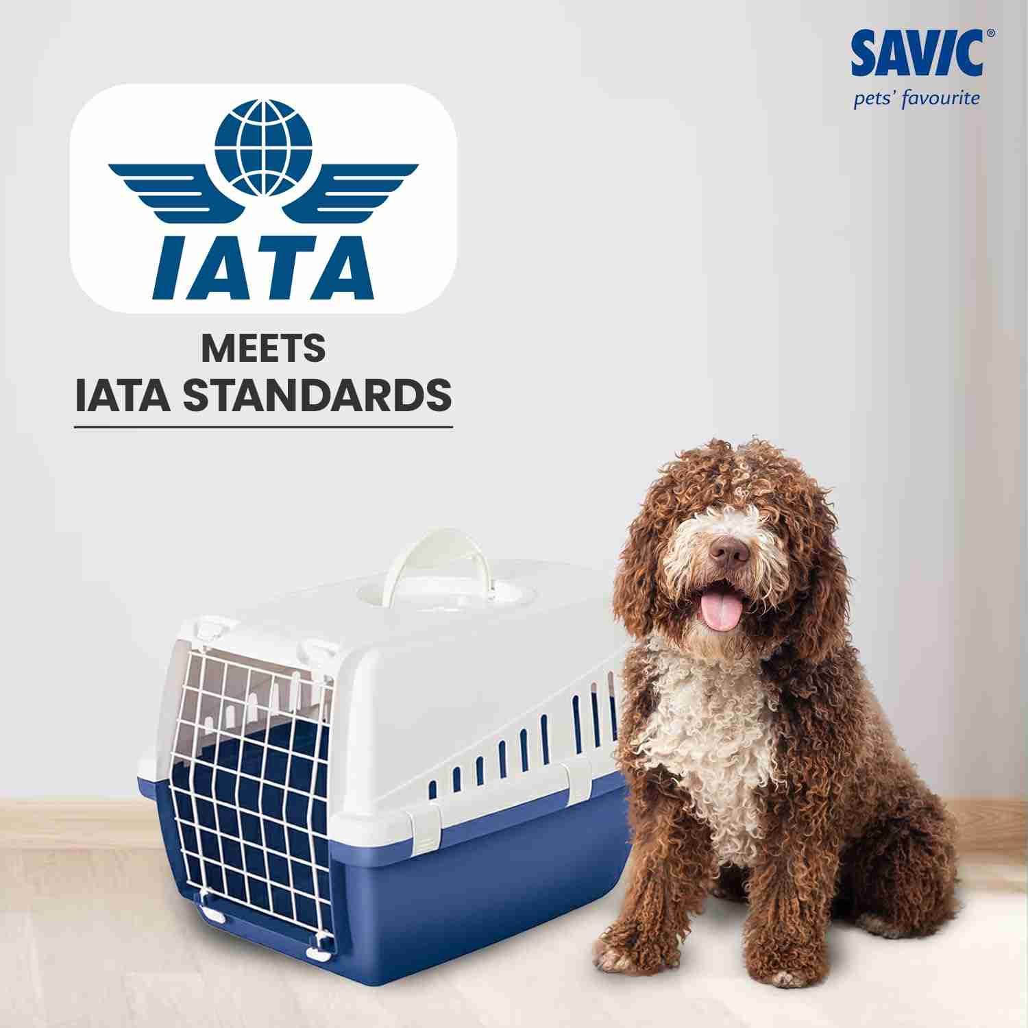 Savic Trotter 1 - Dog & Cat Carrier - Atlantic Blue - 19 x 13 x 12 inch - Holds up to 5 kg