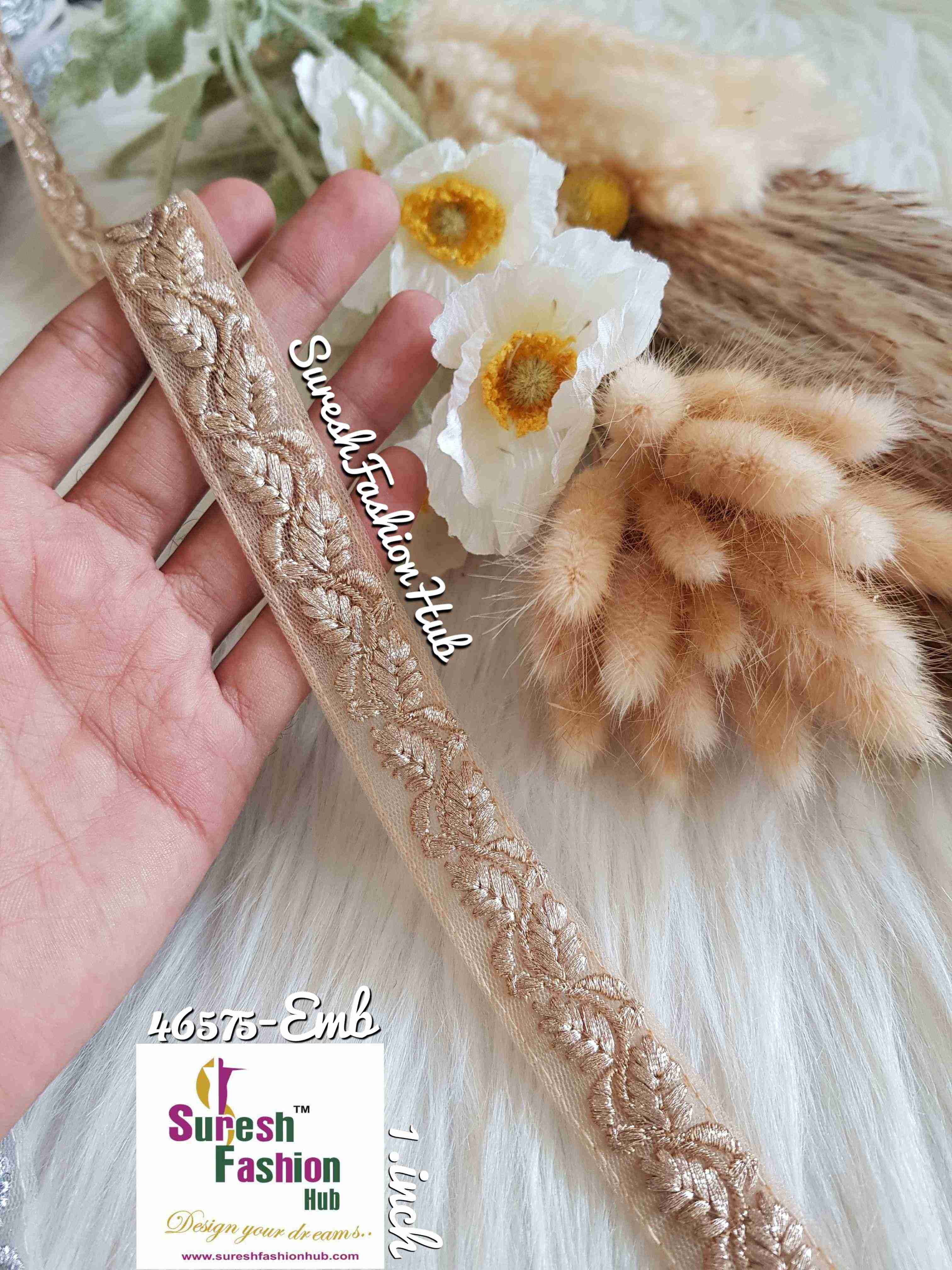 Anmol Leaf Trail Embroidery Lace