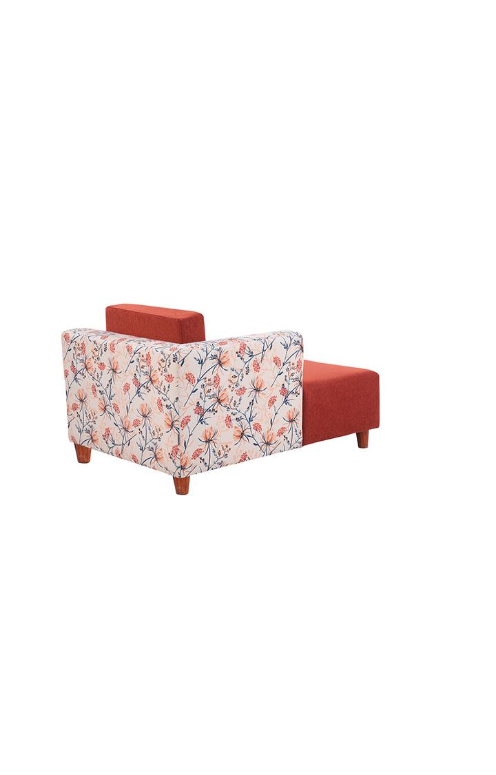 neudot Hailey Duet Fabric 1 Seater Right Aligned Lounger | L Shape | RHS | Comfortable Sofa Dual Color | Living Room | Bed Room | Rusty Cider Orange Colour