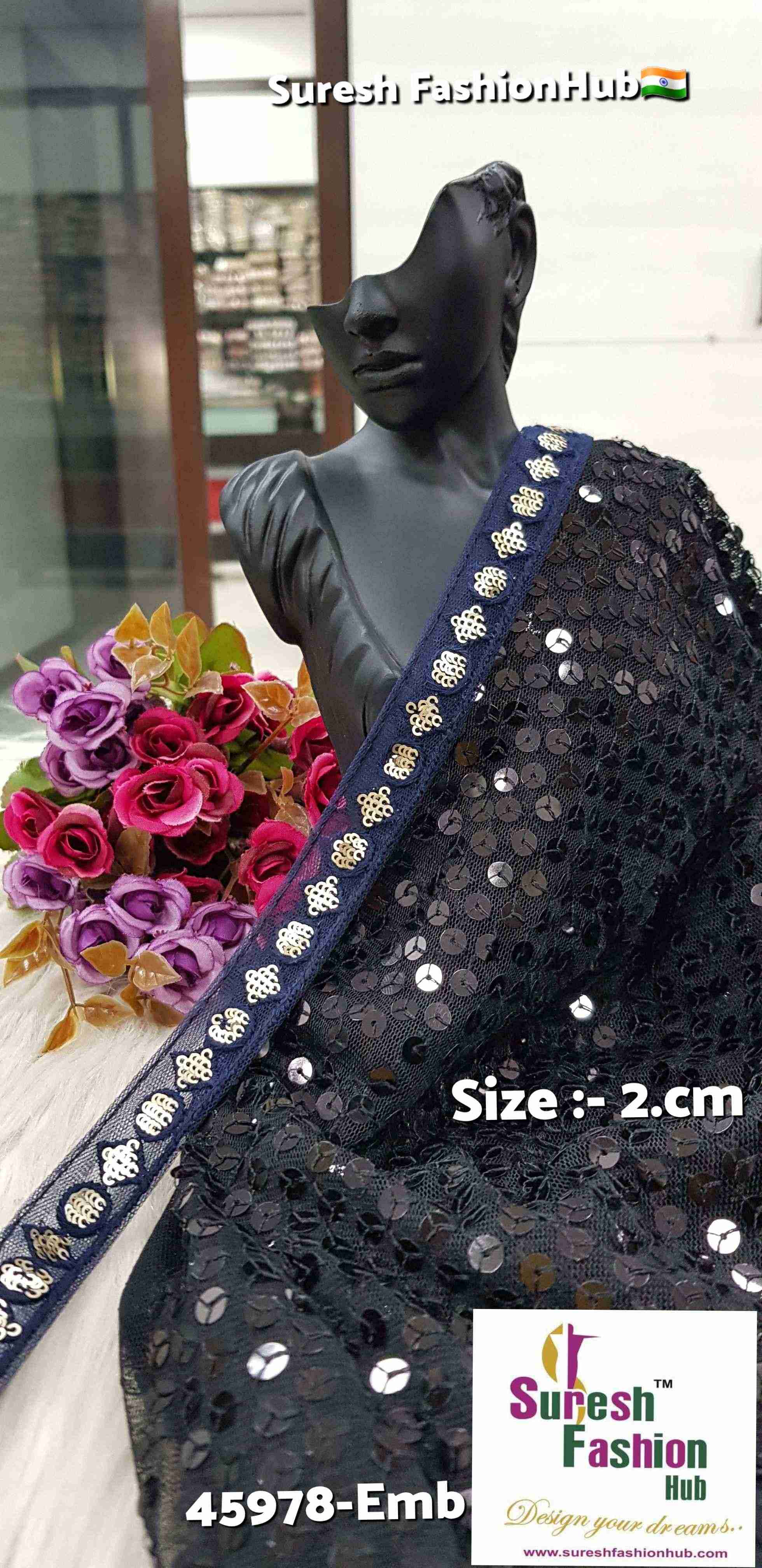 Geometric Pearl Navy Blue Lace