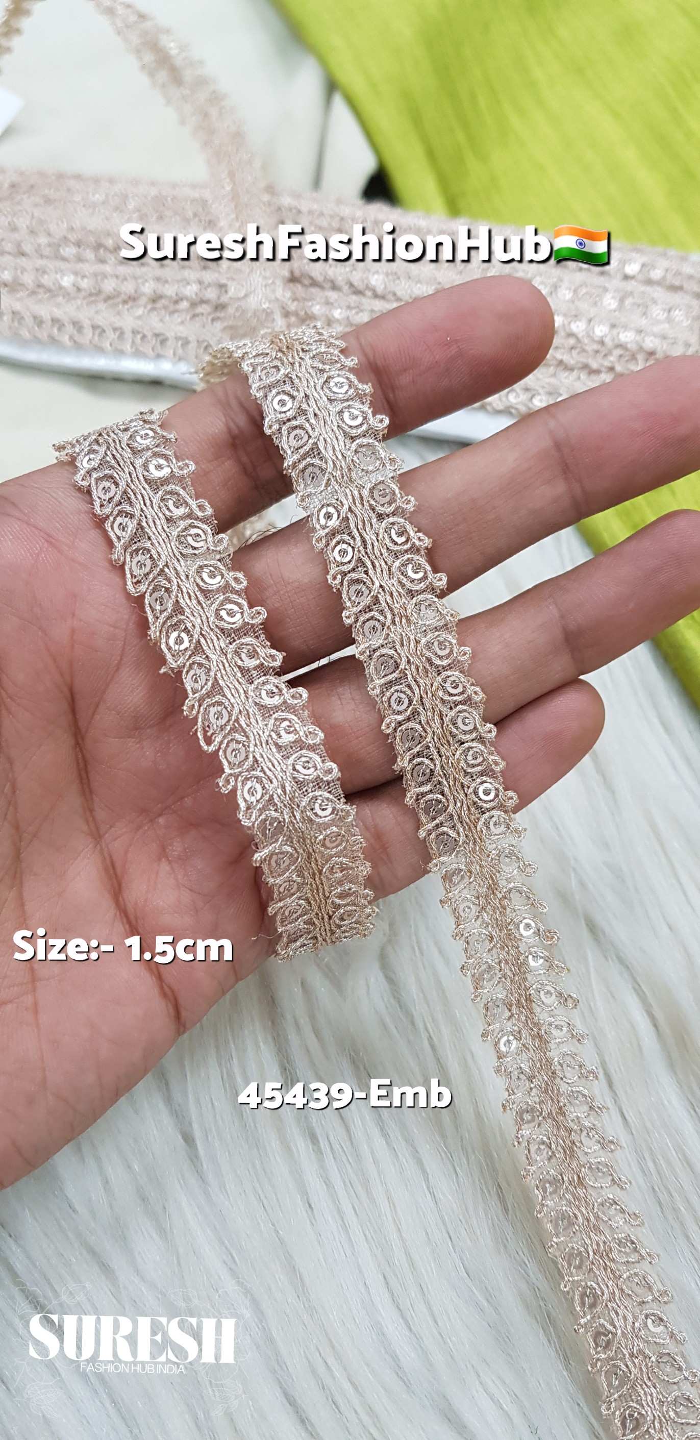 Rose Gold Dori & Sequence Organza Lace