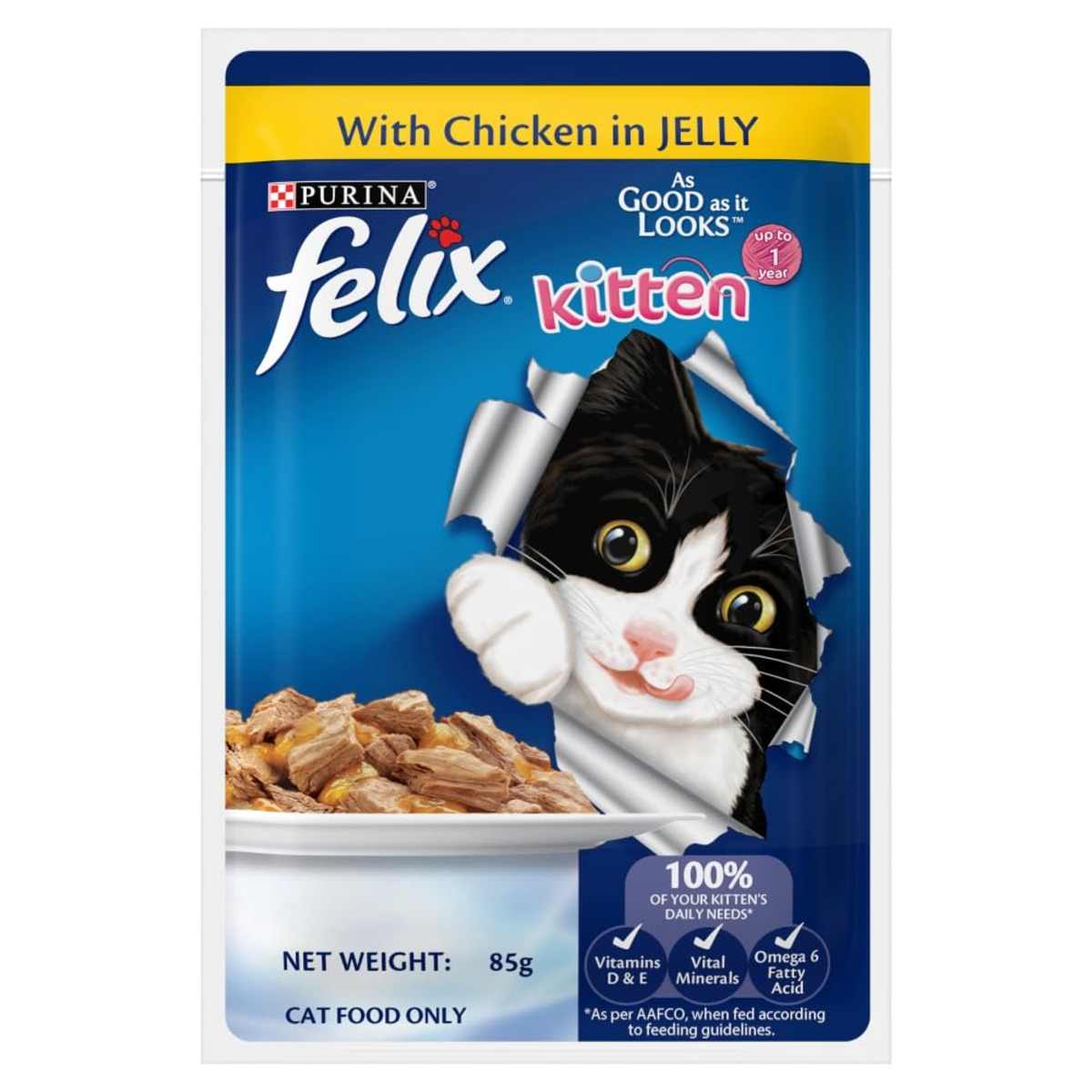 Purina Felix Chicken in Jelly Wet Kitten Food - 85gm