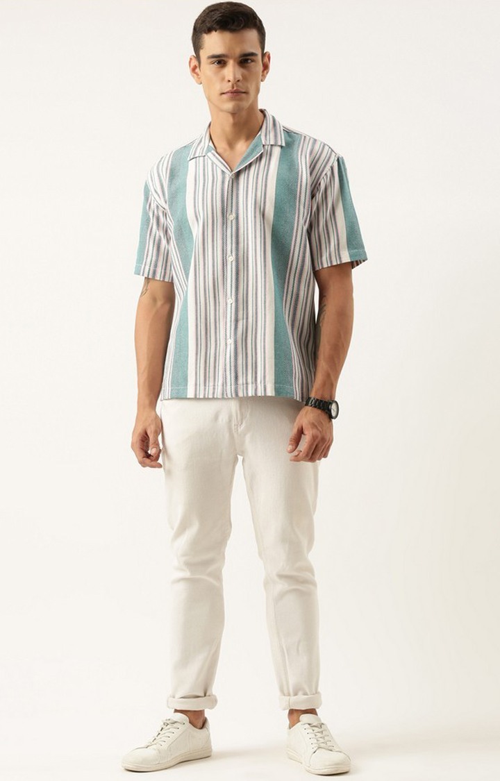 Men's Blue Striped Casual Shirts