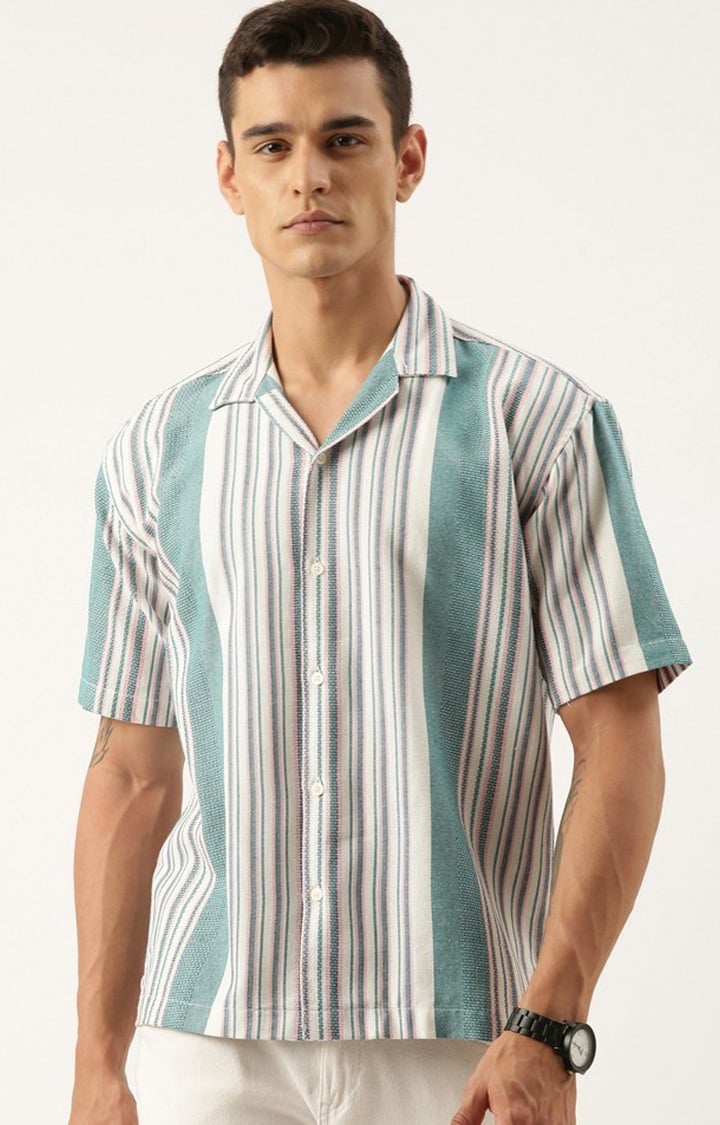 Men's Blue Striped Casual Shirts