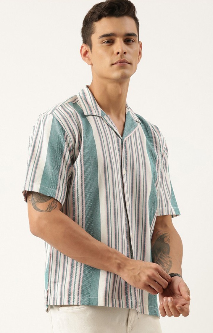 Men's Blue Striped Casual Shirts