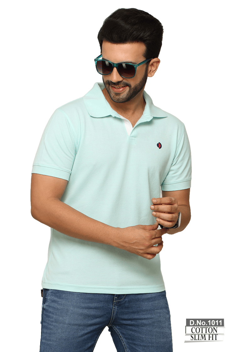 One Denim Green Men's Denim T-Shirts Cool