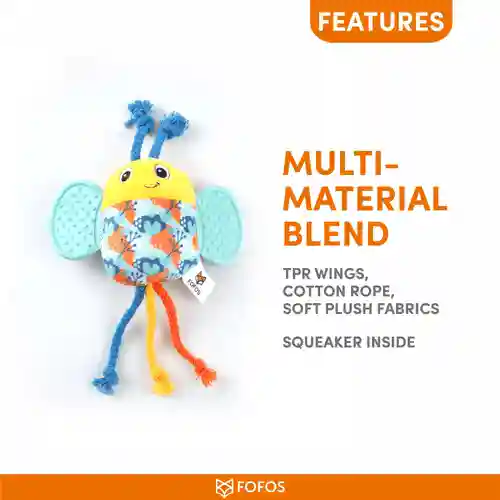 Barkbutler Fofos Puppy Bee Toy for Dogs, 21 X 16 CM