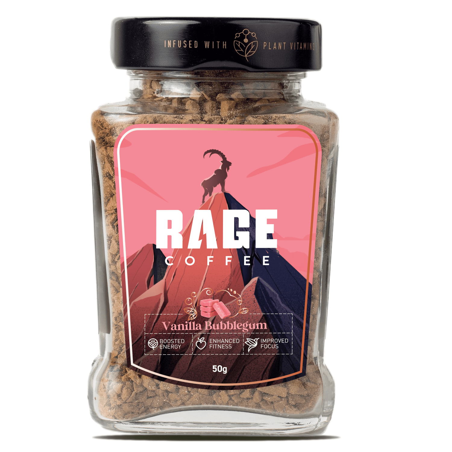 Rage Coffee 50 Gms Vanilla Bubblegum Flavour Premium Arabica Instant Coffee Boldest