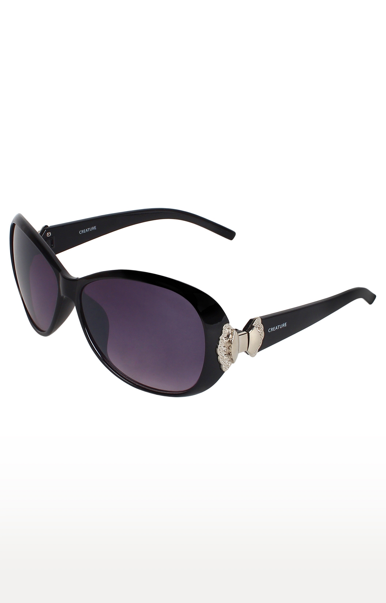 CREATURE | CREATURE Gaga Oversized Sunglasses For Women (Lens-Purple|Frame-Black) 2