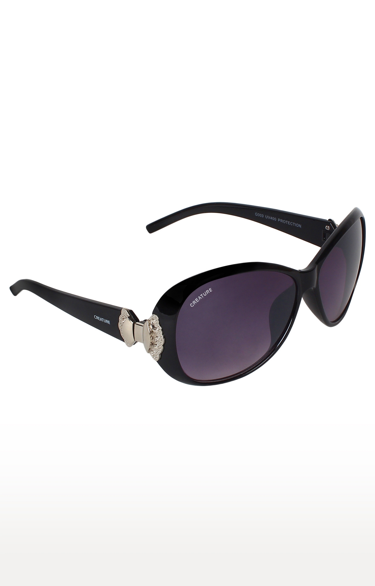 CREATURE | CREATURE Gaga Oversized Sunglasses For Women (Lens-Purple|Frame-Black) 0