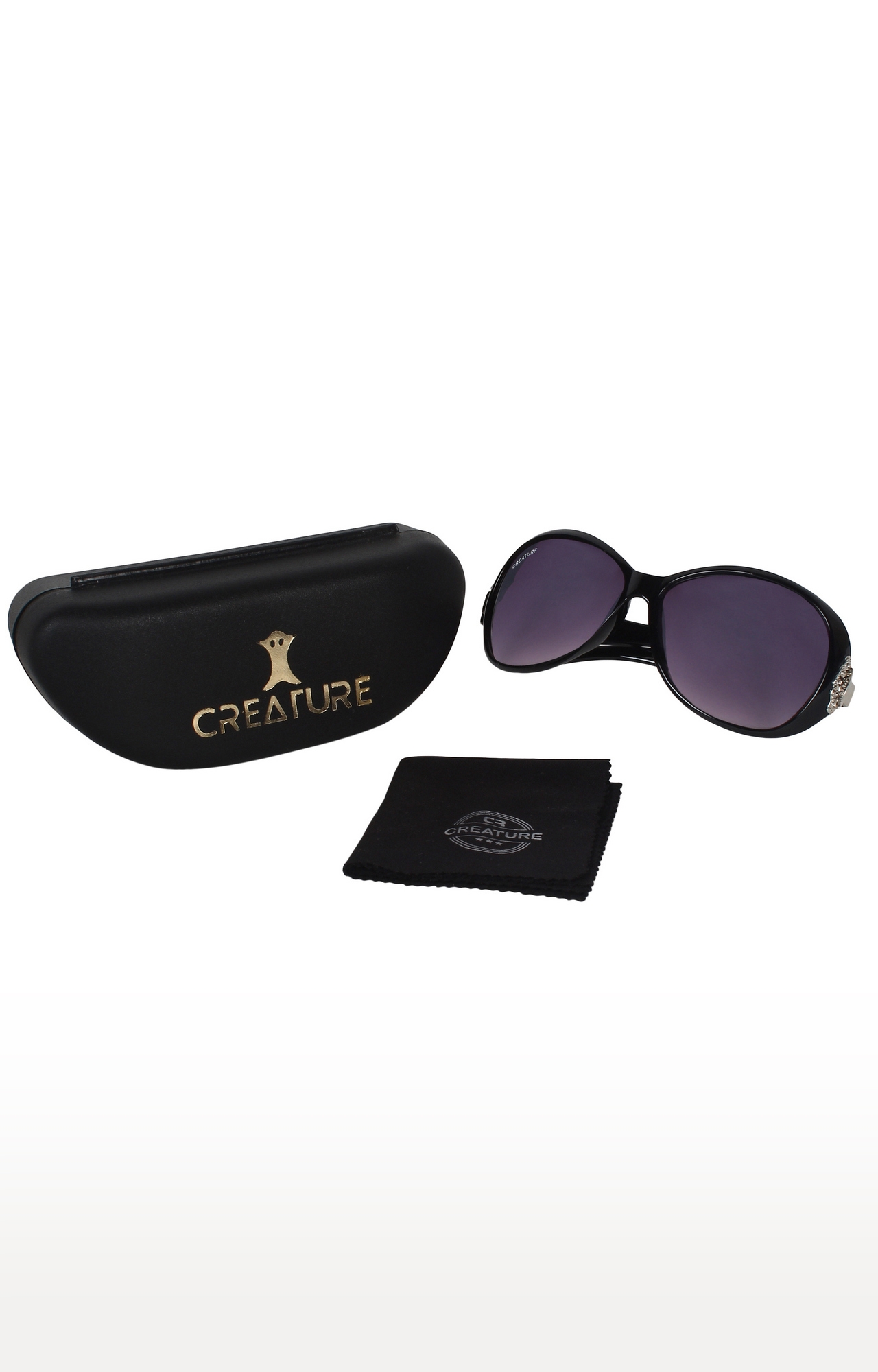 CREATURE | CREATURE Gaga Oversized Sunglasses For Women (Lens-Purple|Frame-Black) 5