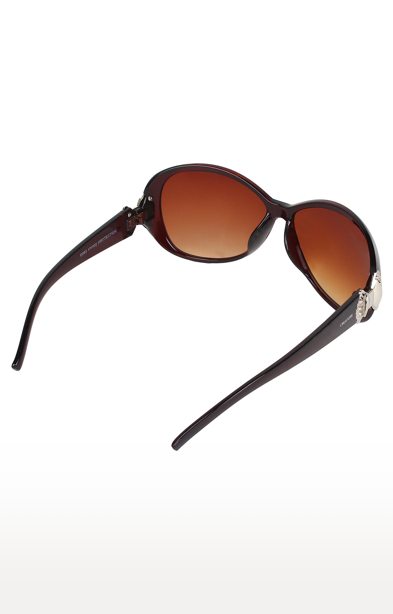 CREATURE | CREATURE Brown Gaga Oversized Sunglasses For Women (Lens-Brown|Frame-Brown) 4