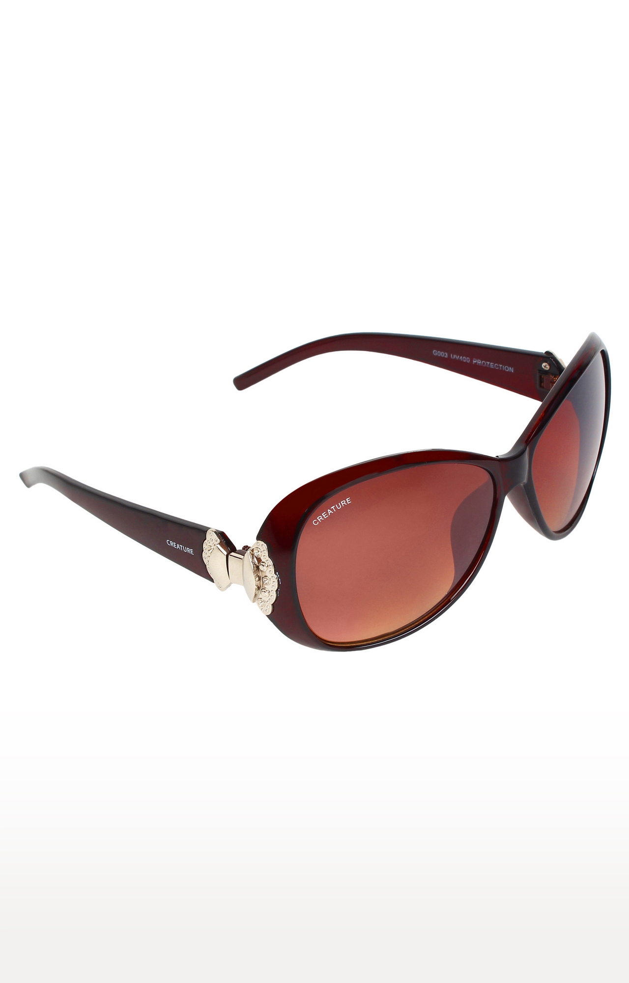CREATURE | CREATURE Brown Gaga Oversized Sunglasses For Women (Lens-Brown|Frame-Brown) 0