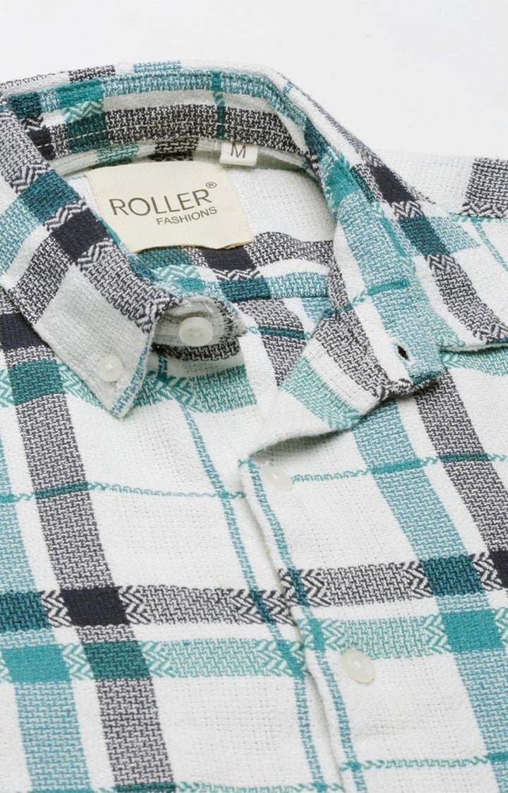Men's Green Checked Casual Shirt
