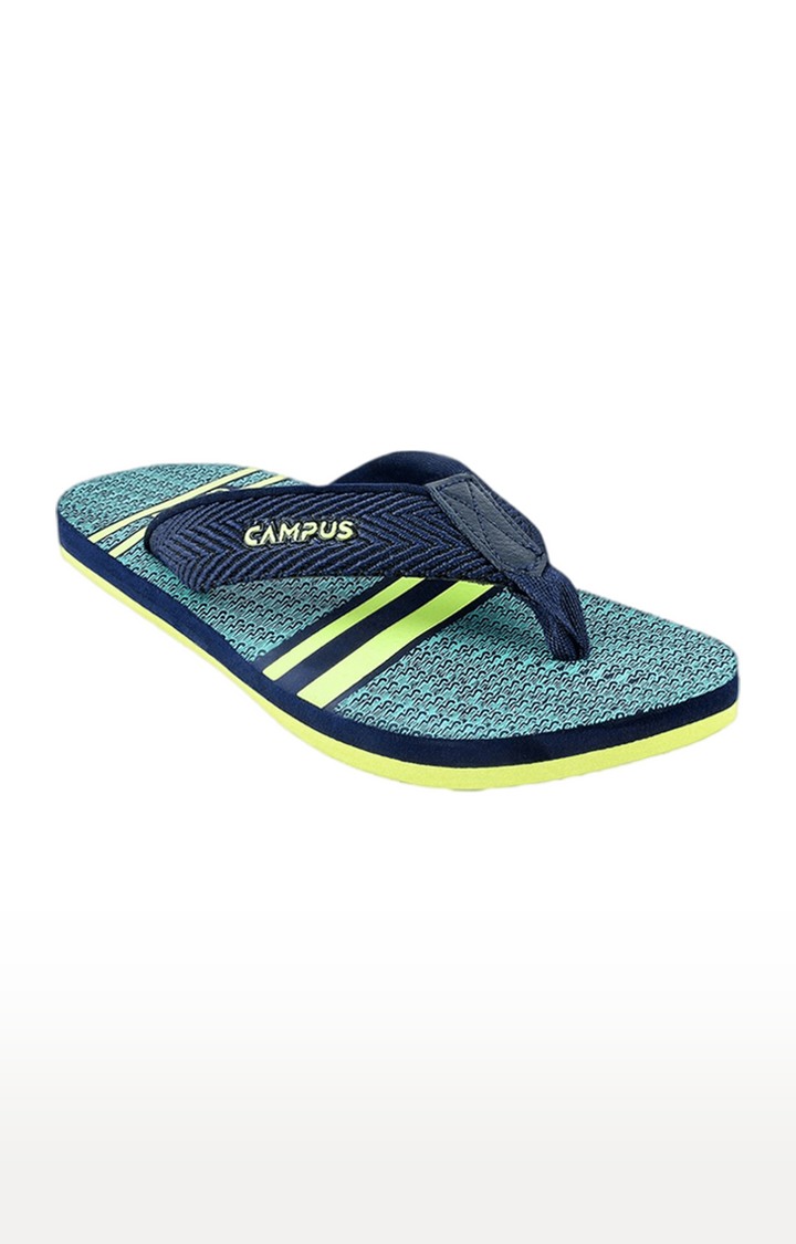 Men's Blue Synthetic Slippers