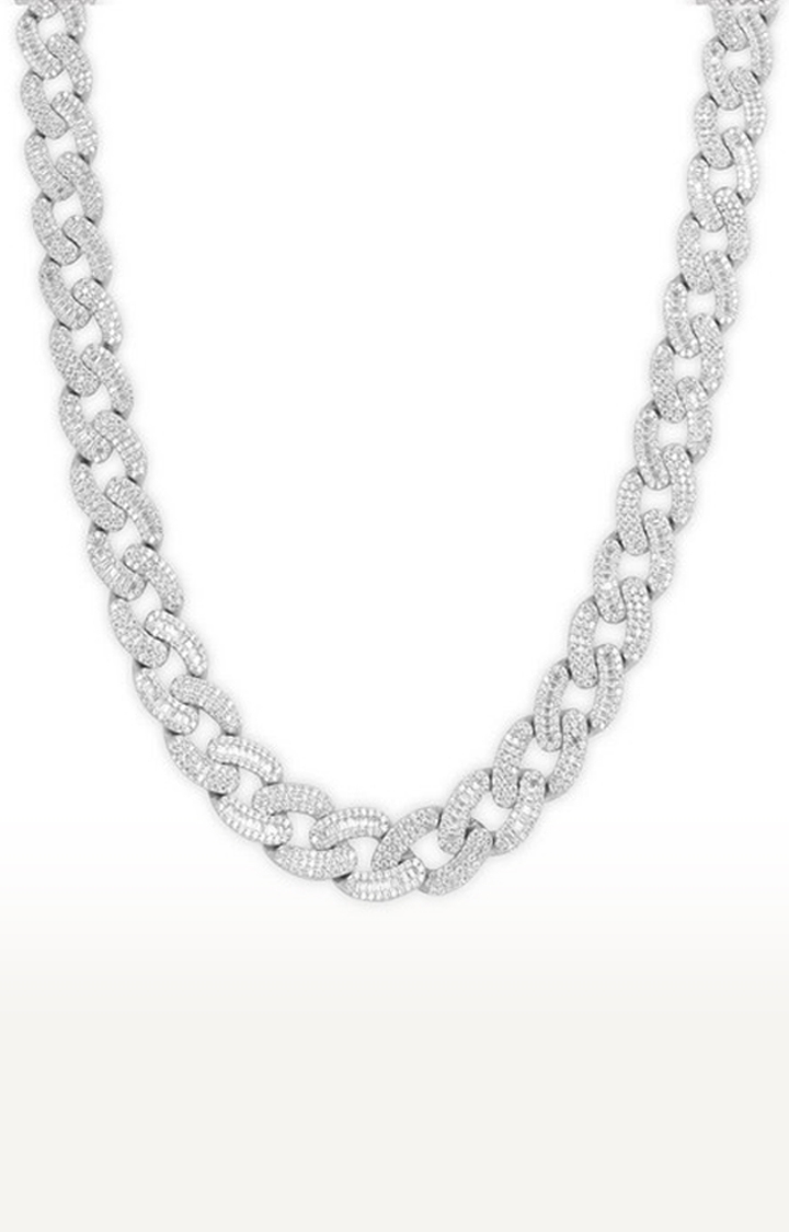 Zircon Radiance: An Oval-Link Chain