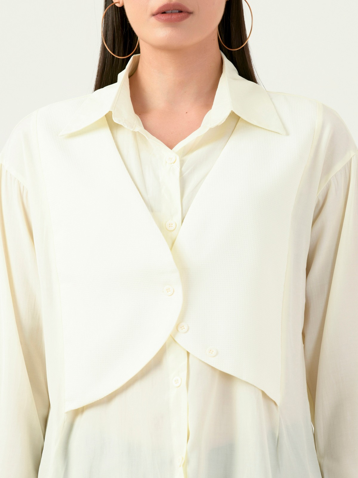 Albion Women Smart Premium Cream Casual Shirt