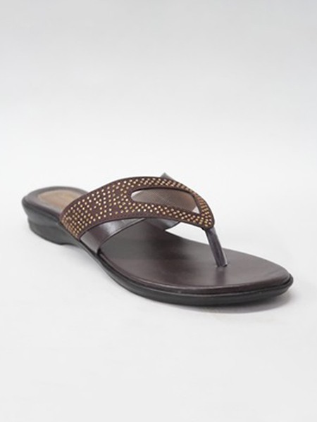Women's Brown  Synthetic Flat Slip-ons