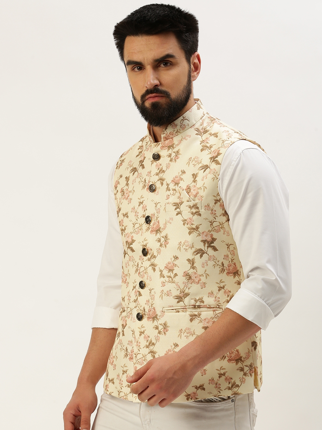 Buy Cream 3-Piece Ethnic Suit for Men by SALWAR STUDIO Online | Ajio.com