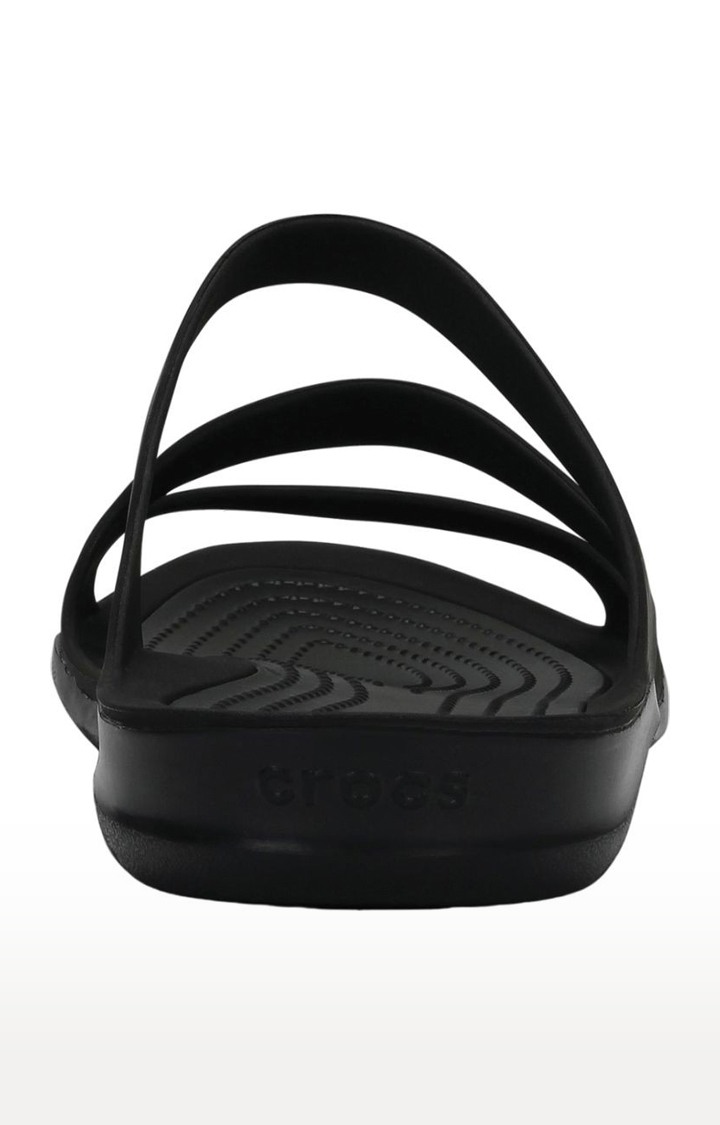 Women's Black Solid Flat Slip-ons