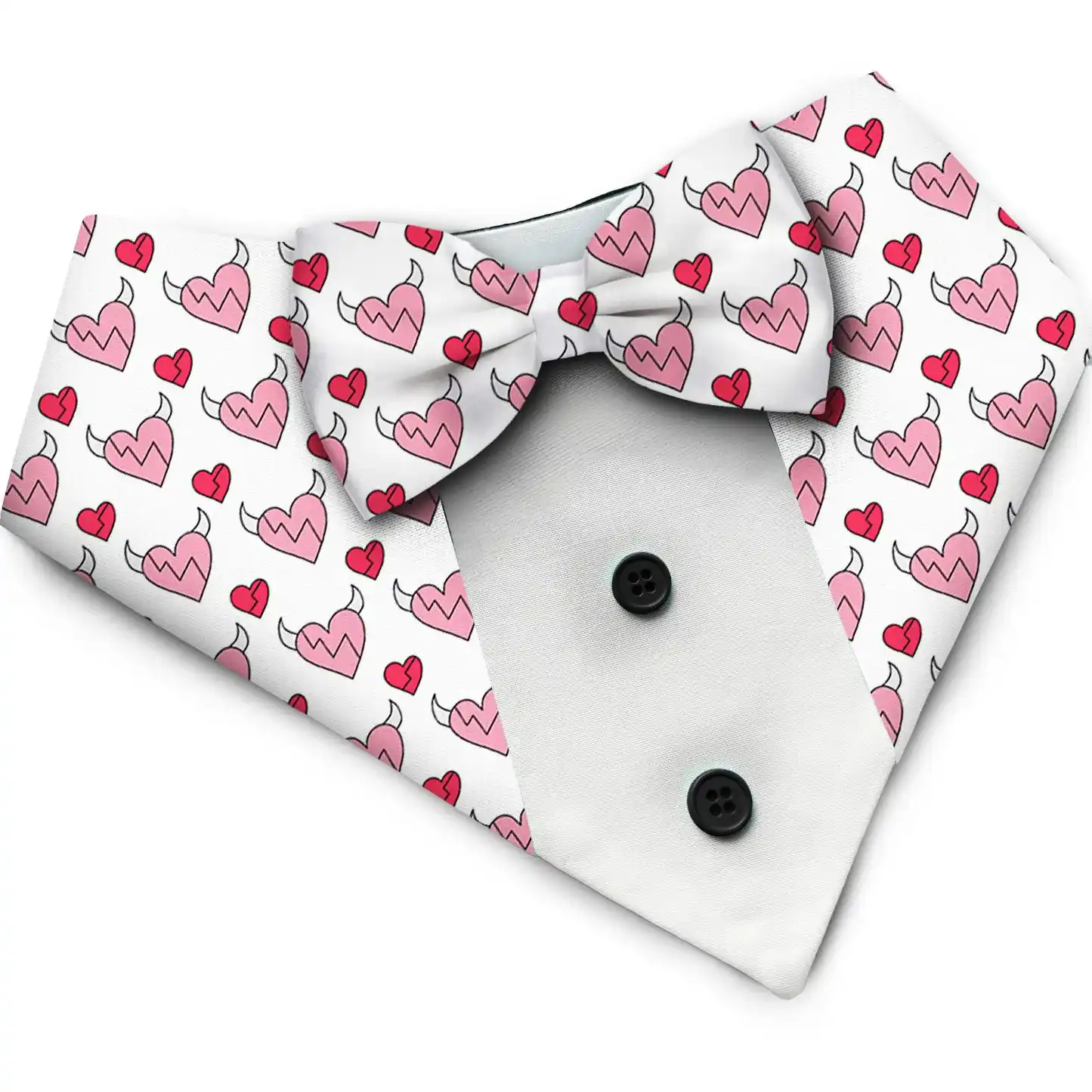 PawsIndia Valentines Edition Hearts with Wings Printed Tuxedo for Pets