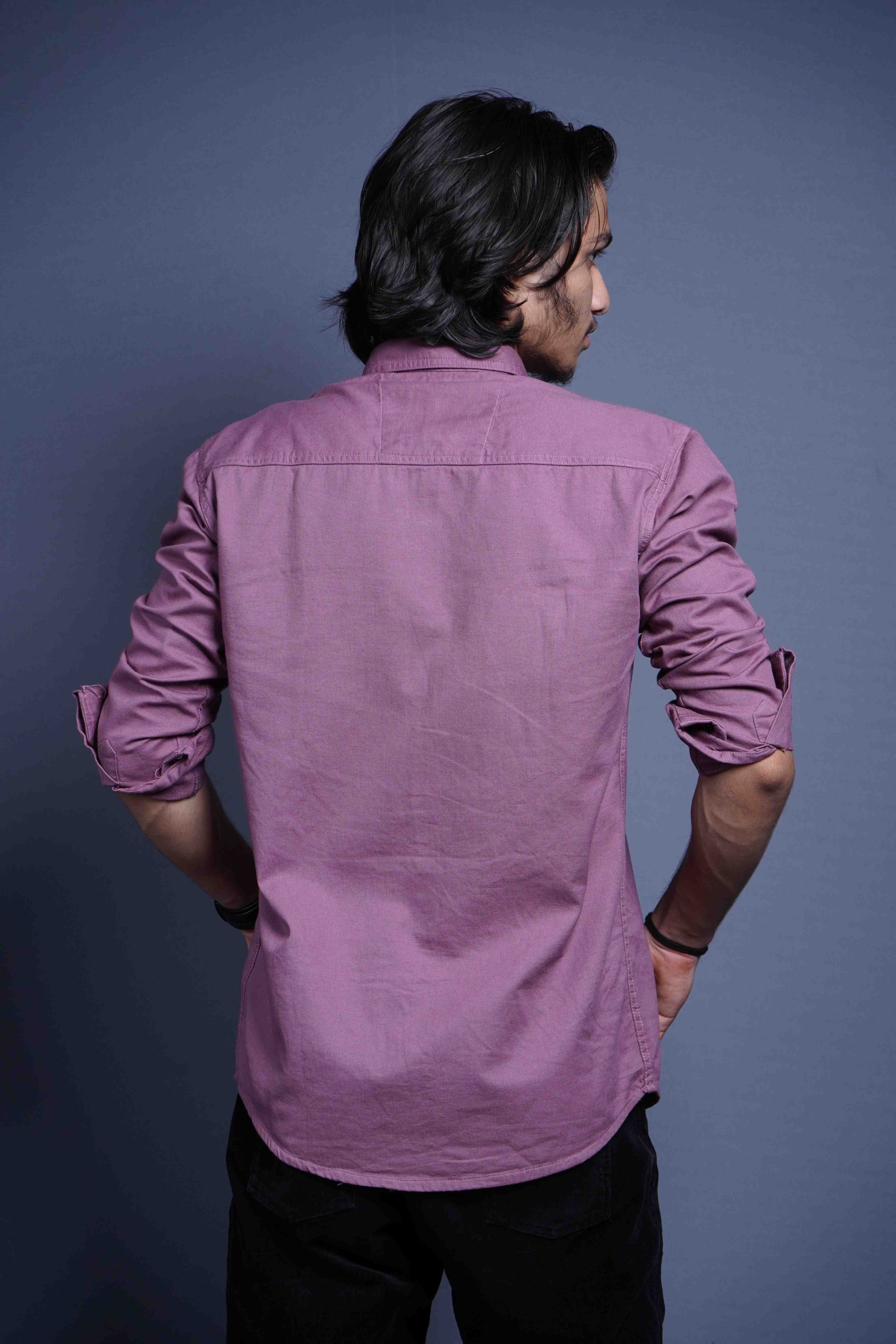 One Deenim Chic Dark Pink Cotton Casual Shirt
