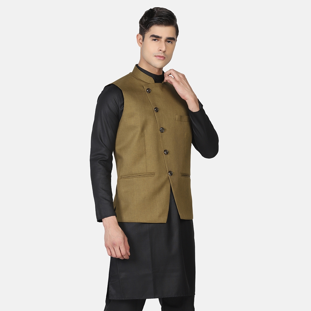 Designer Mens Cotton Kurta With Jacket | FASHION BAZAR 365