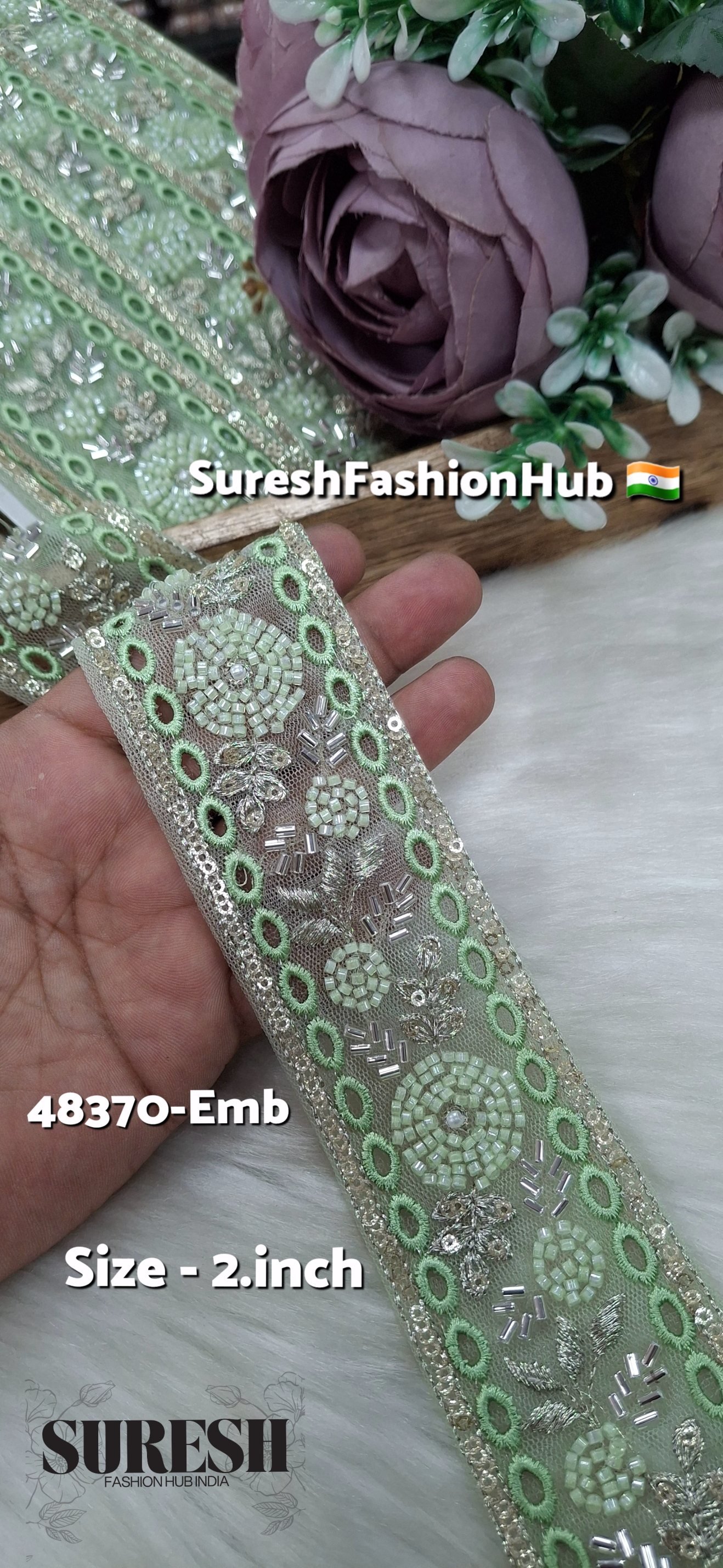 Pista TwinCut Floral Net Embroidered Lace
