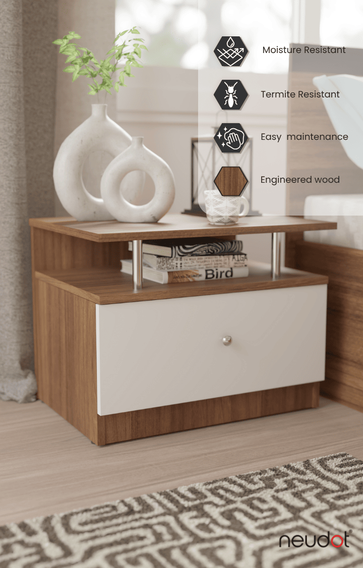 Pico Bedside Table - Leon Teak (DIY)