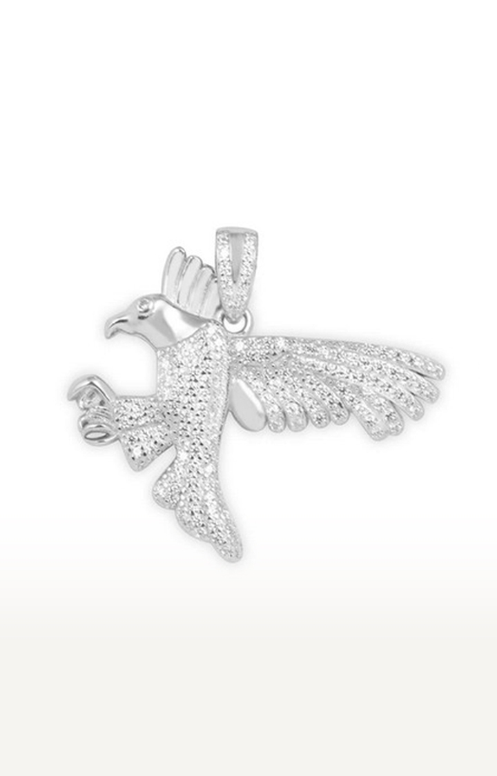 Eagle Majesty Zircon Studded Silver Locket